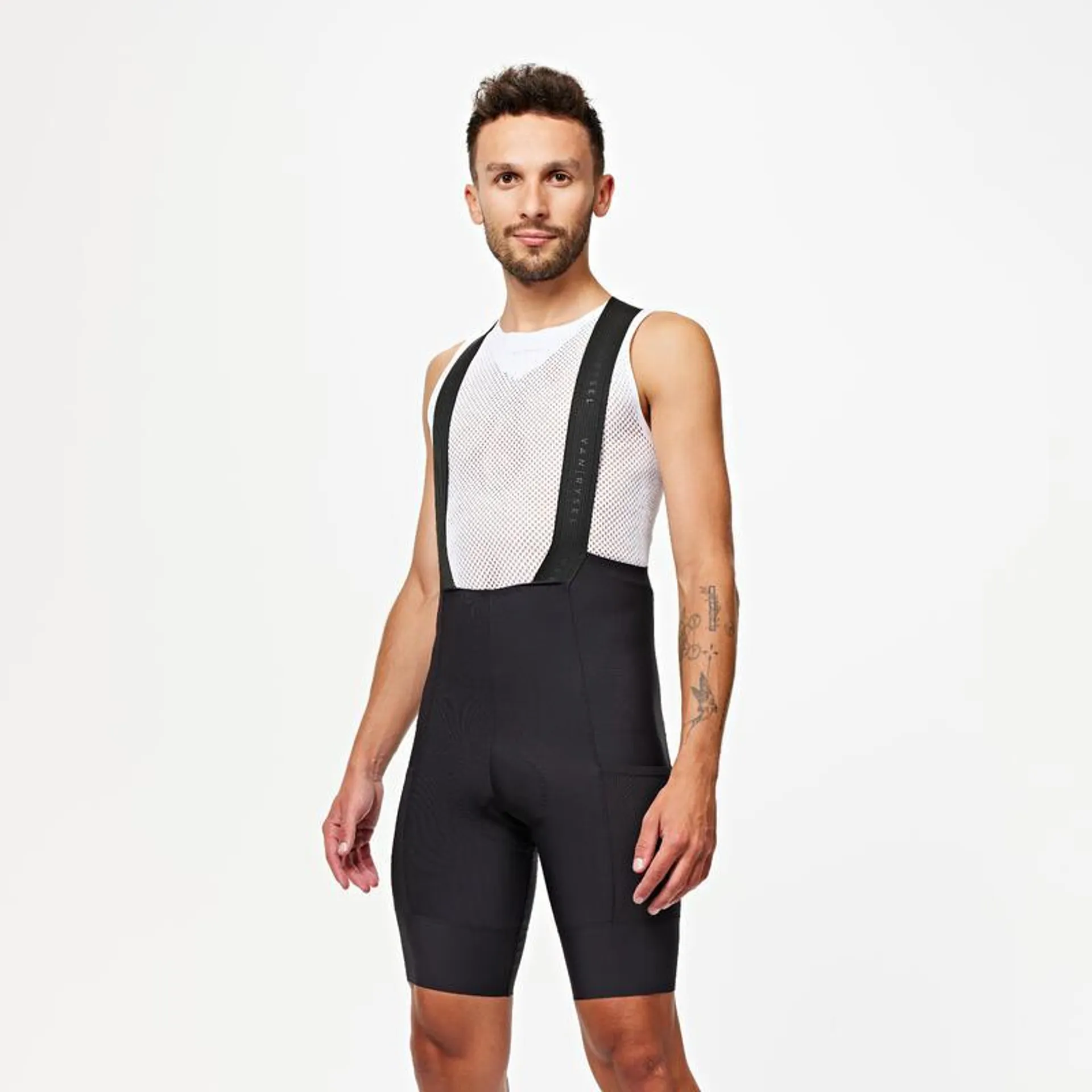 Culotte Tirantes Ciclismo Carretera Endurance Hombre Negro