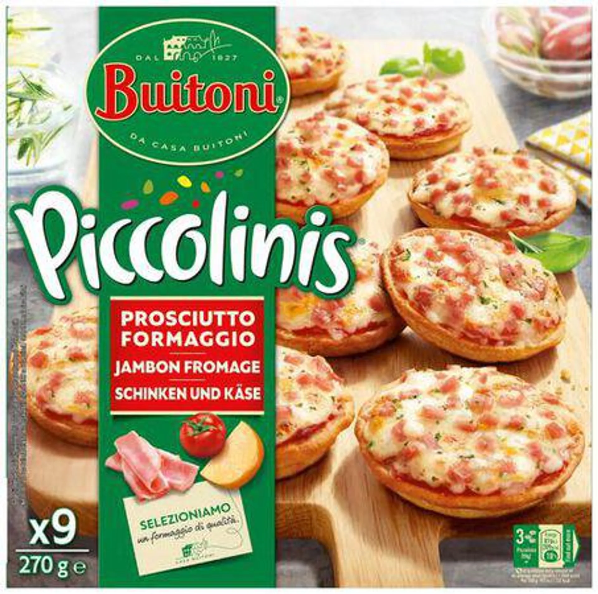 Piccolinis Buitoni 270g queso y jamón