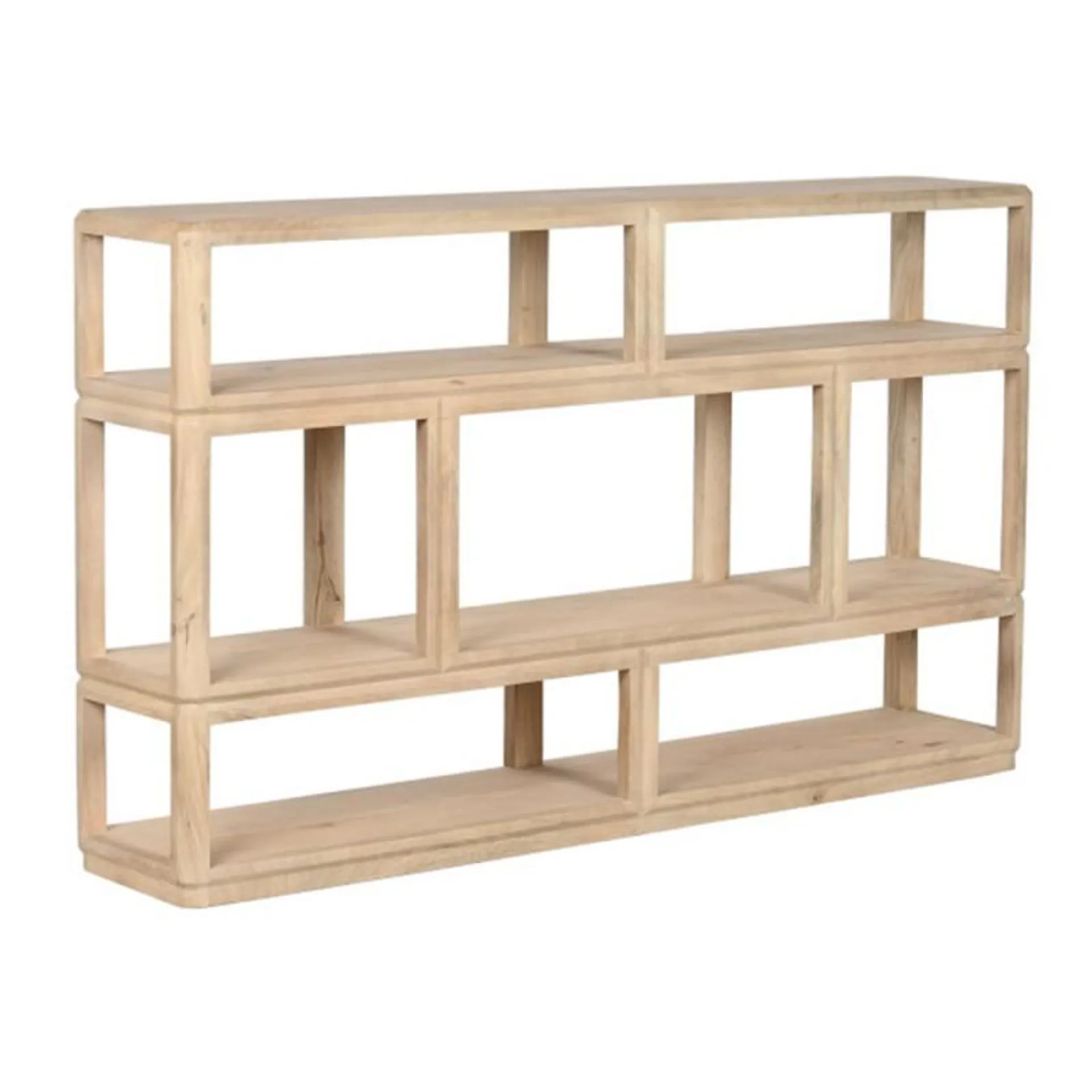 Low mango wood shelf, 93cm high