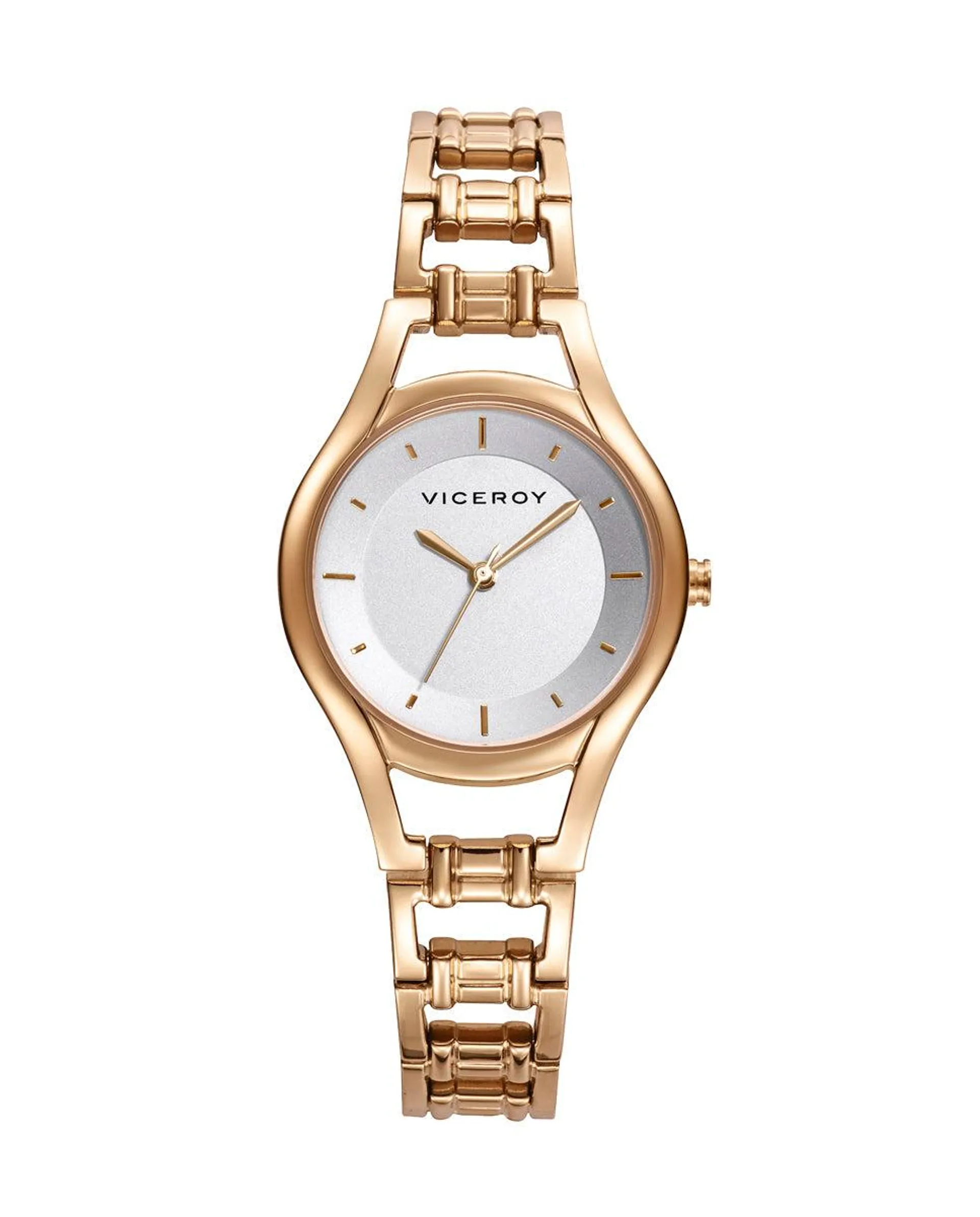 Reloj de mujer Air tres agujas de acero Ip dorada y esfera blanca