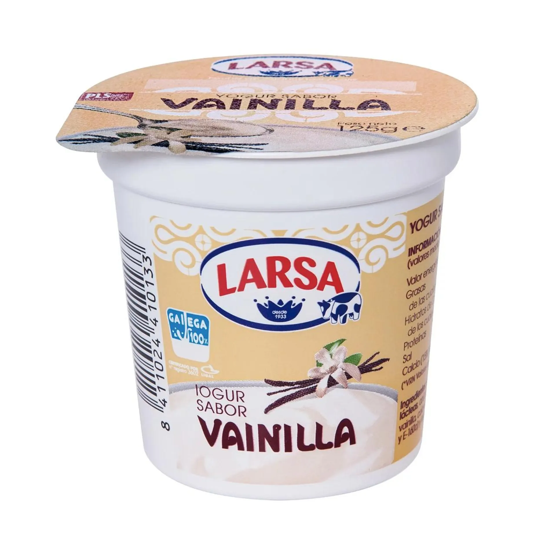 LARSA Yogur con sabor a vainilla envase de 125 gr