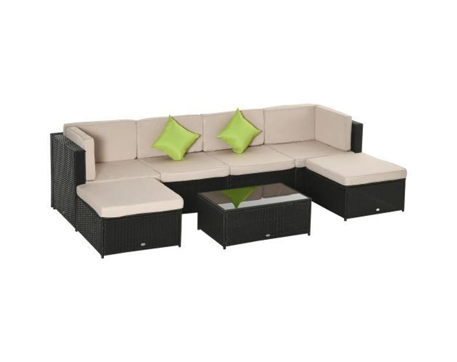 Conjunto muebles de jardín ratán pe ratán, acero 80x80x71 cm outsunny