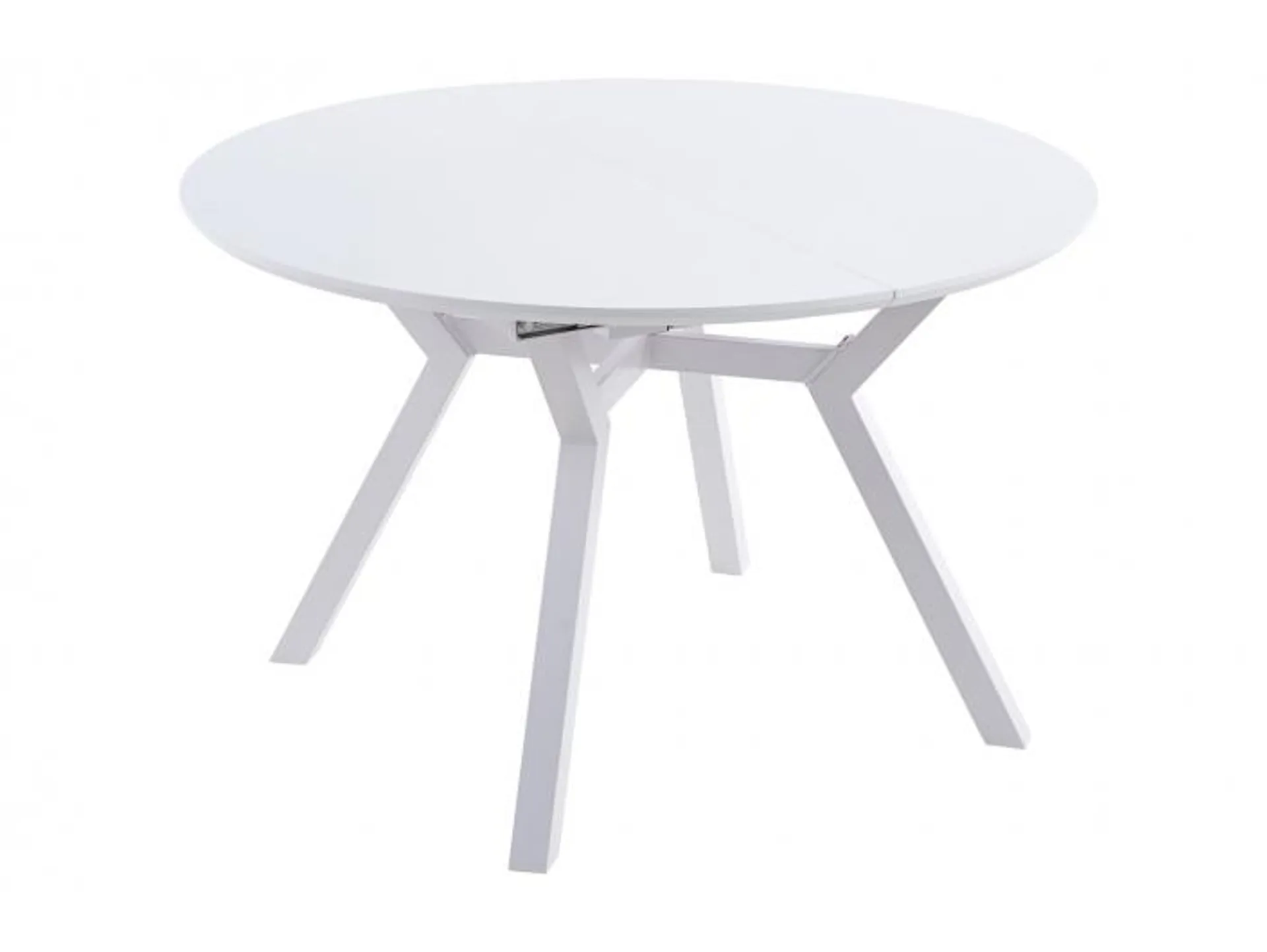 Mesa comedor redonda extensible de 120 cm color blanco