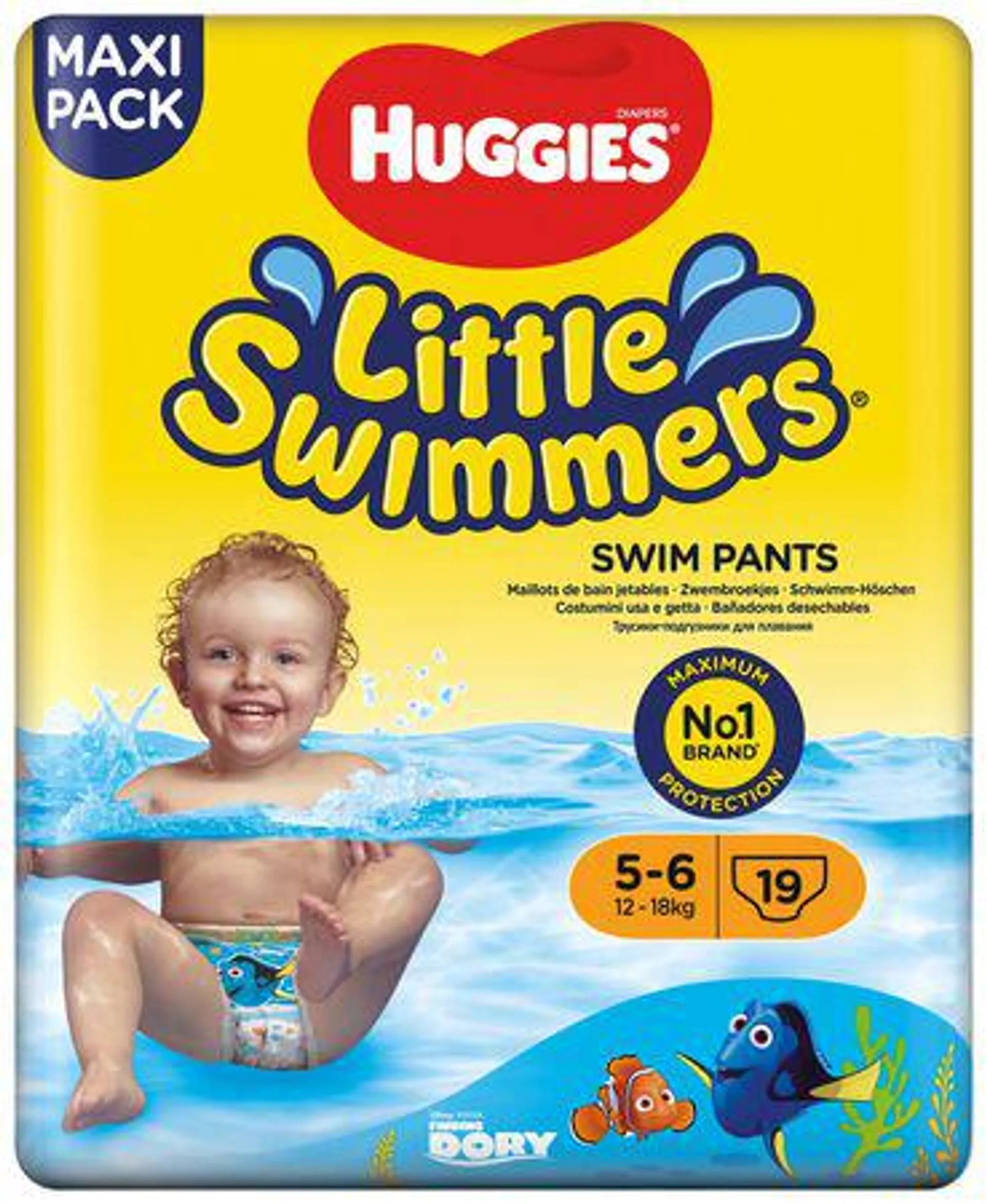 Pañales bañador Huggies Little Swimmers 12-18kg 19 uds