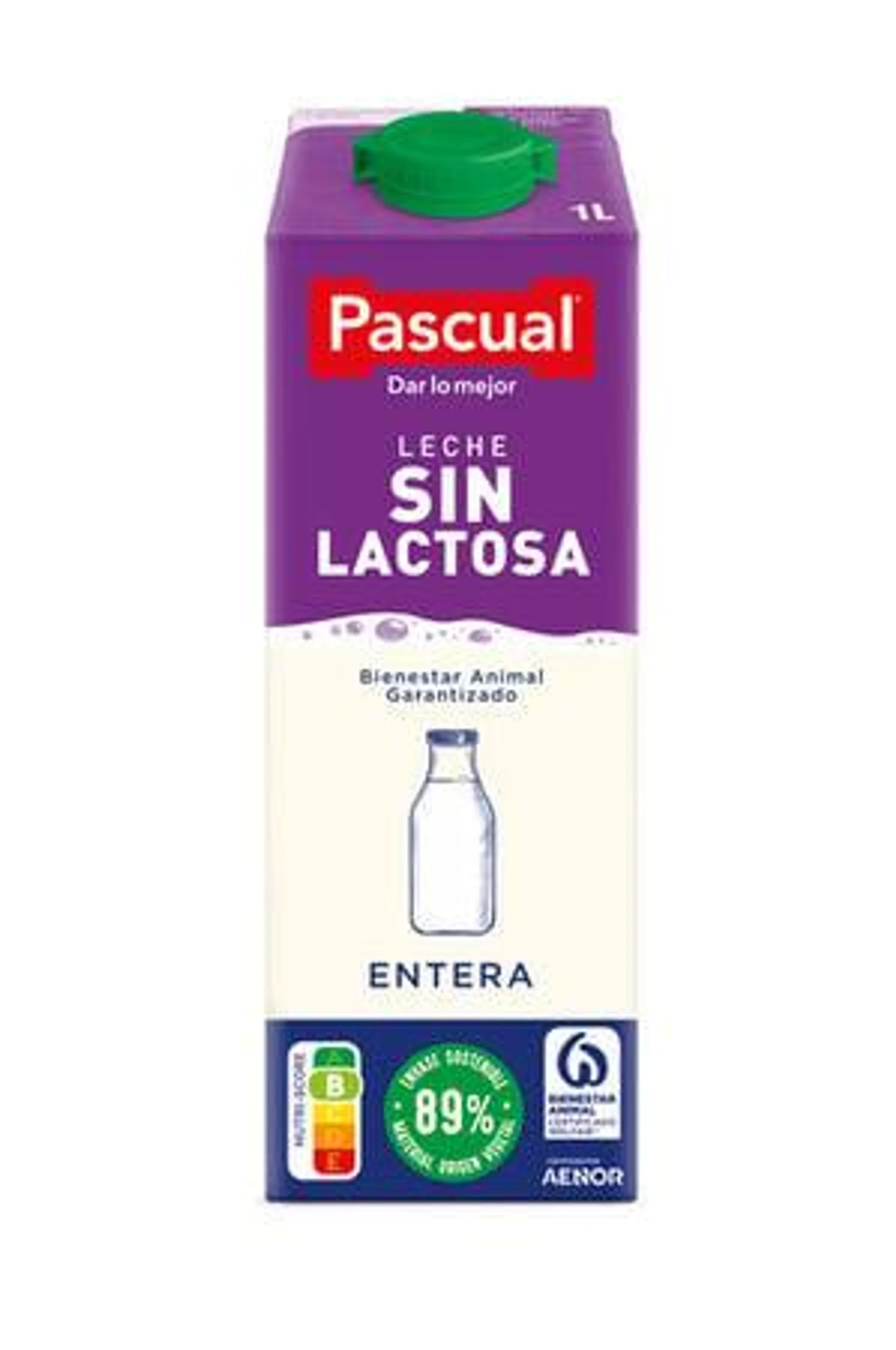 Leche sin lactosa Pascual 1l entera