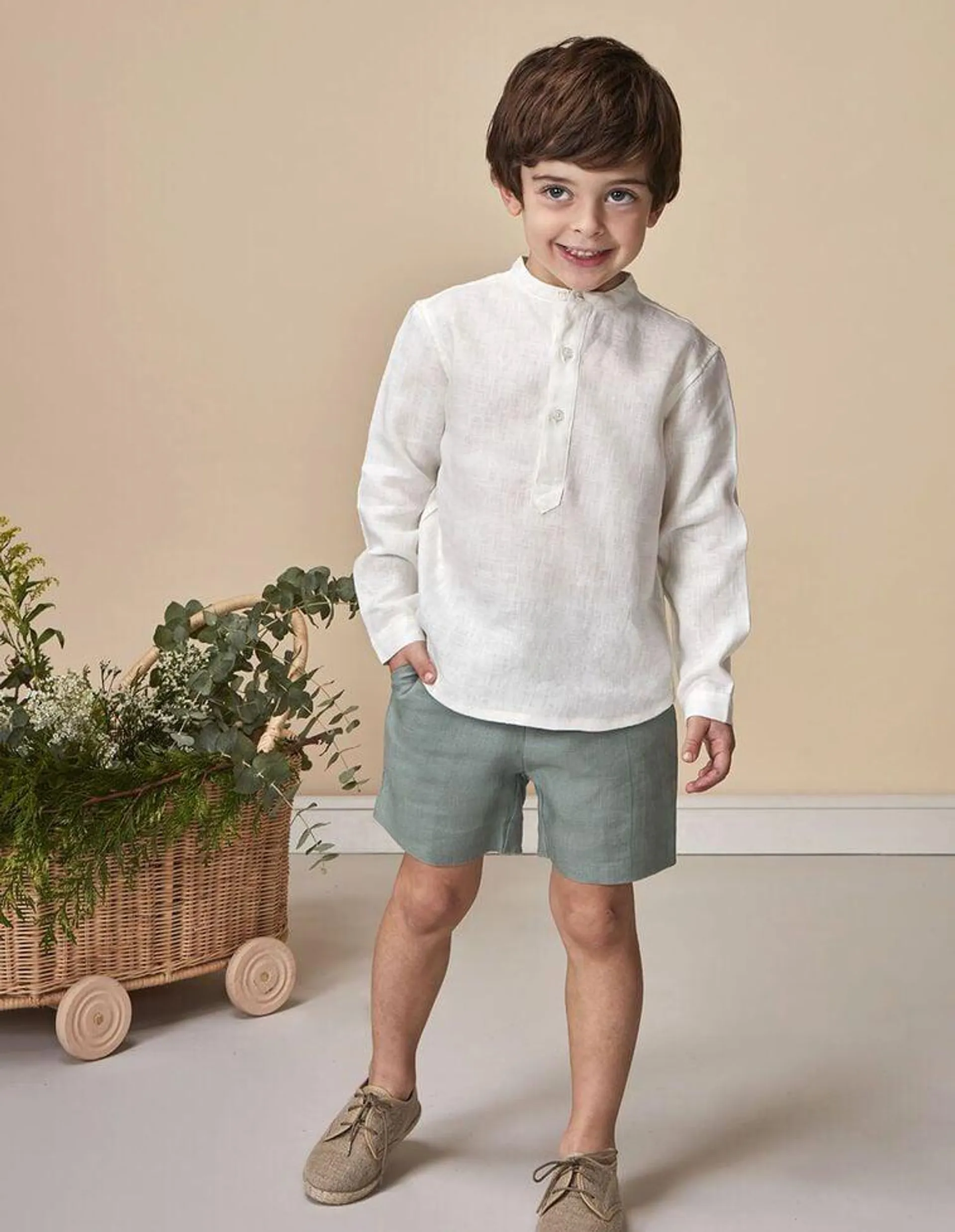 Camisa panadera lino blanco