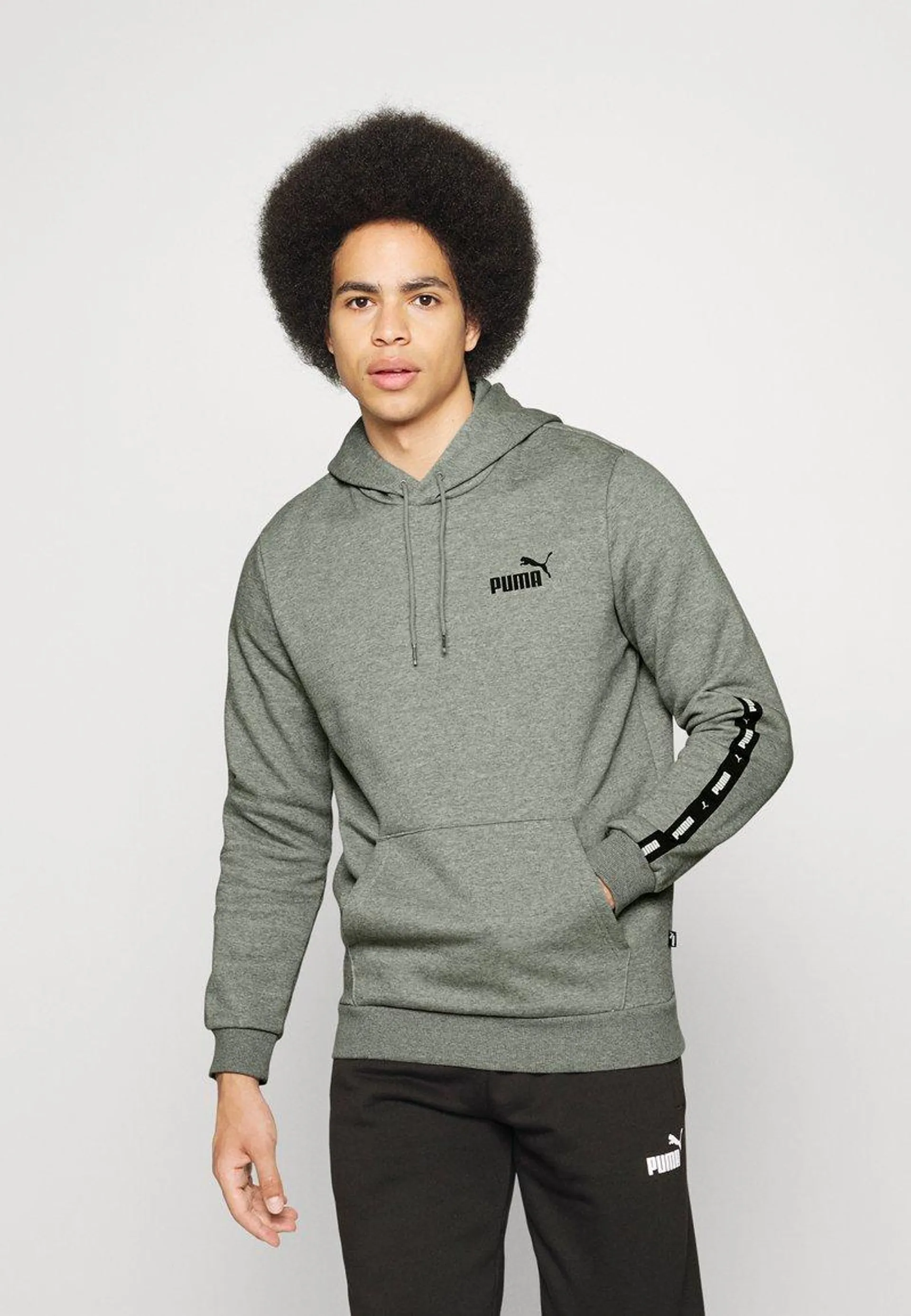 TAPE HOODIE - Sudadera - medium gray heather