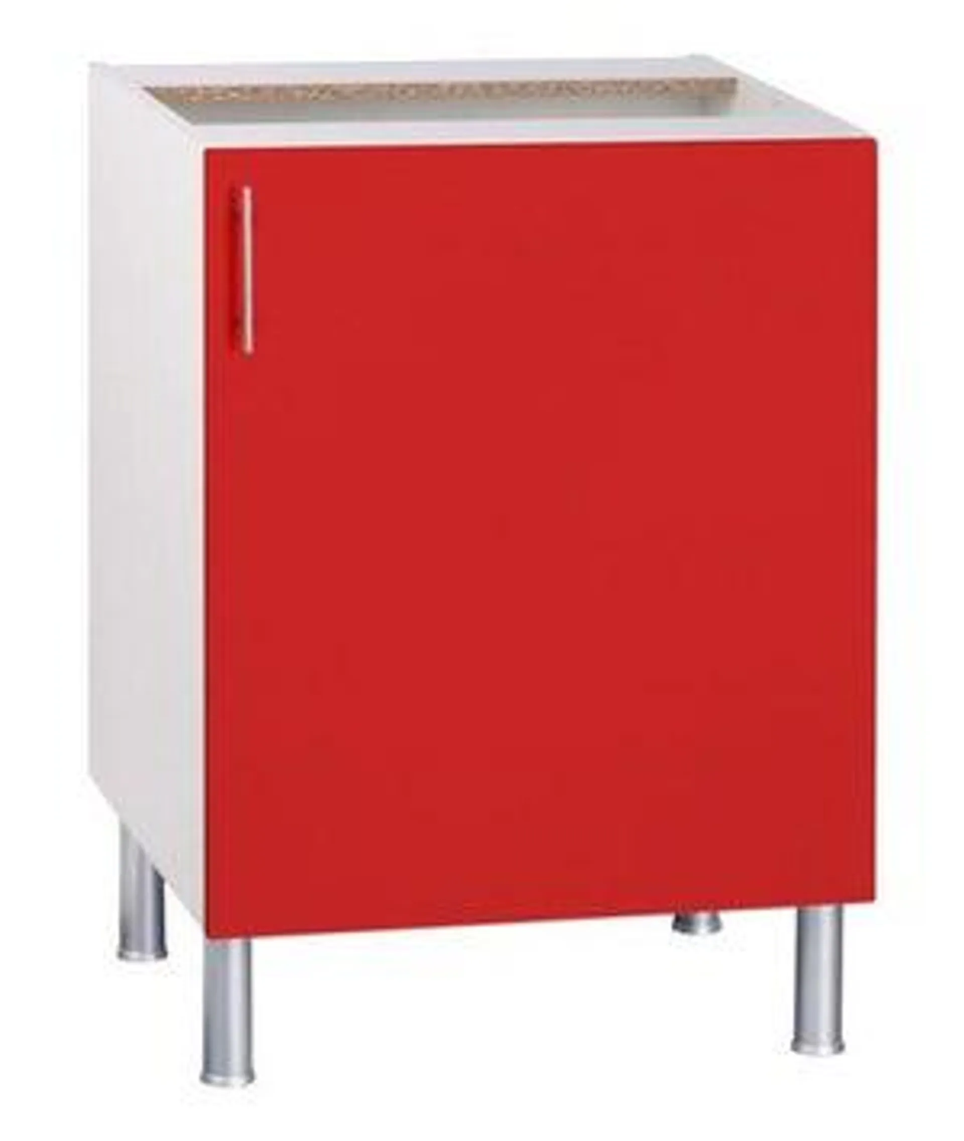 Mueble bajo Fregadero BASIC rojo fabricado en aglomerado 60 x 70 cm