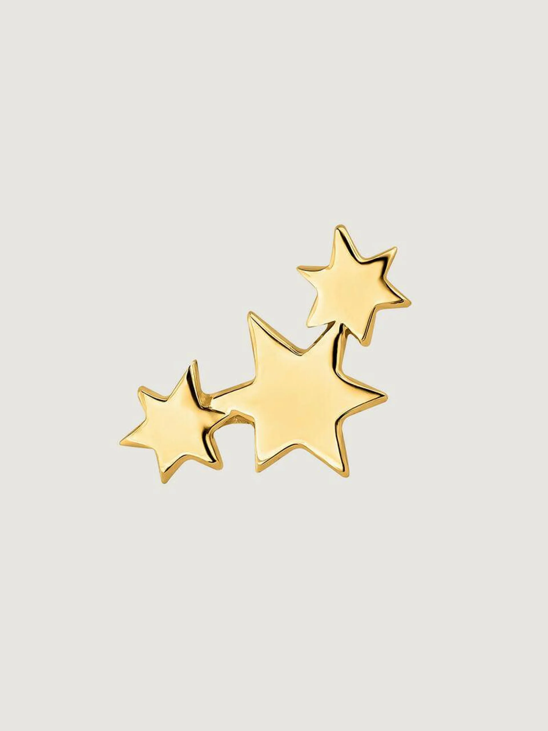 Piercing de oro amarillo de 18K con triple estrella