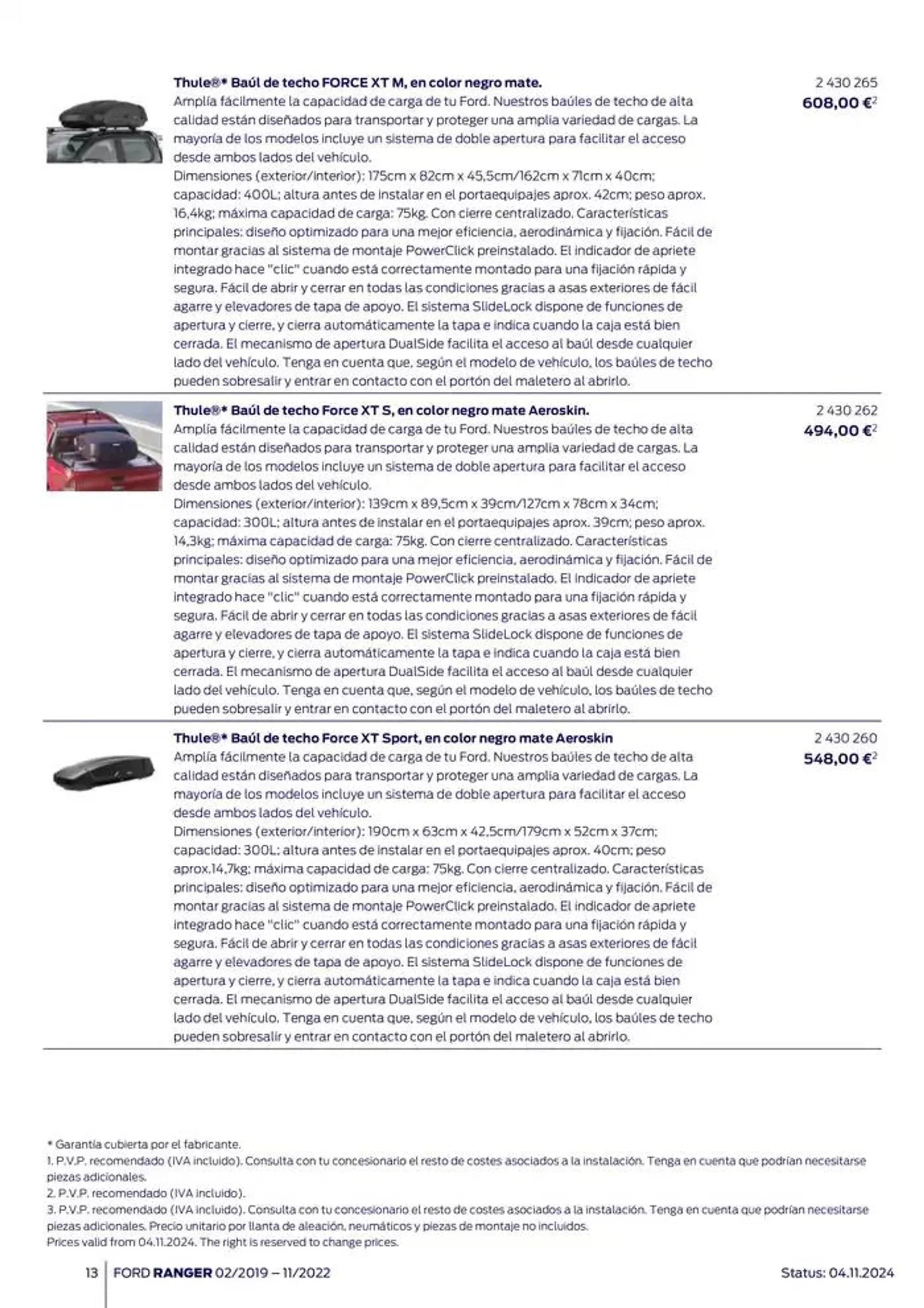 Catálogo de Ford de accesorios Ford Ranger 13 de noviembre al 13 de noviembre 2025 - Página 13