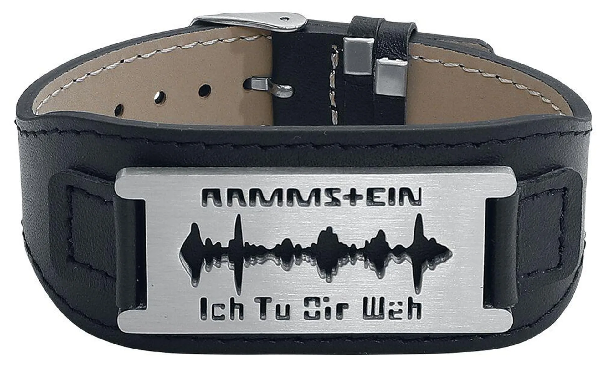 "Razor blade "Ich Tu Dir Weh"" Pulsera de Cuero Negro de Rammstein