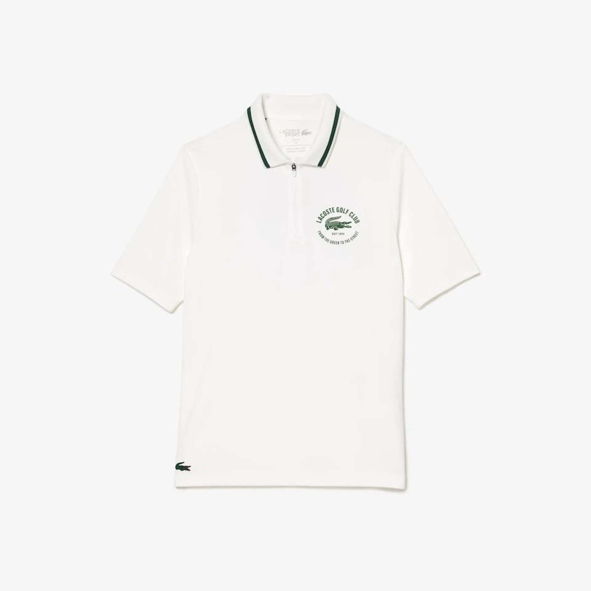 Polo de golf ultra-dry en piqué antidesgarros con cuello con cremallera