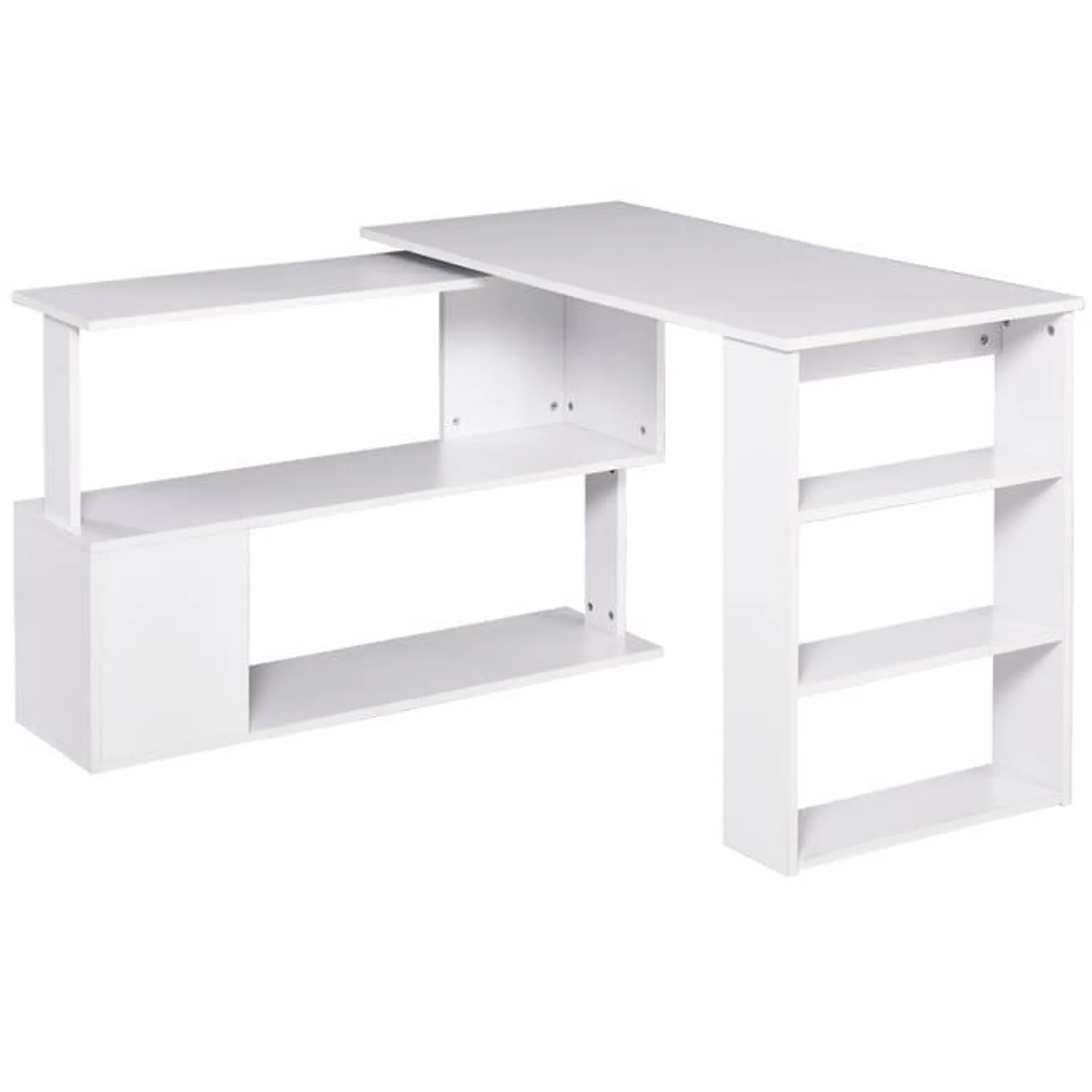 Mesa de ordenador Homcom blanco 120x110x74.5 cm tablero de partículas