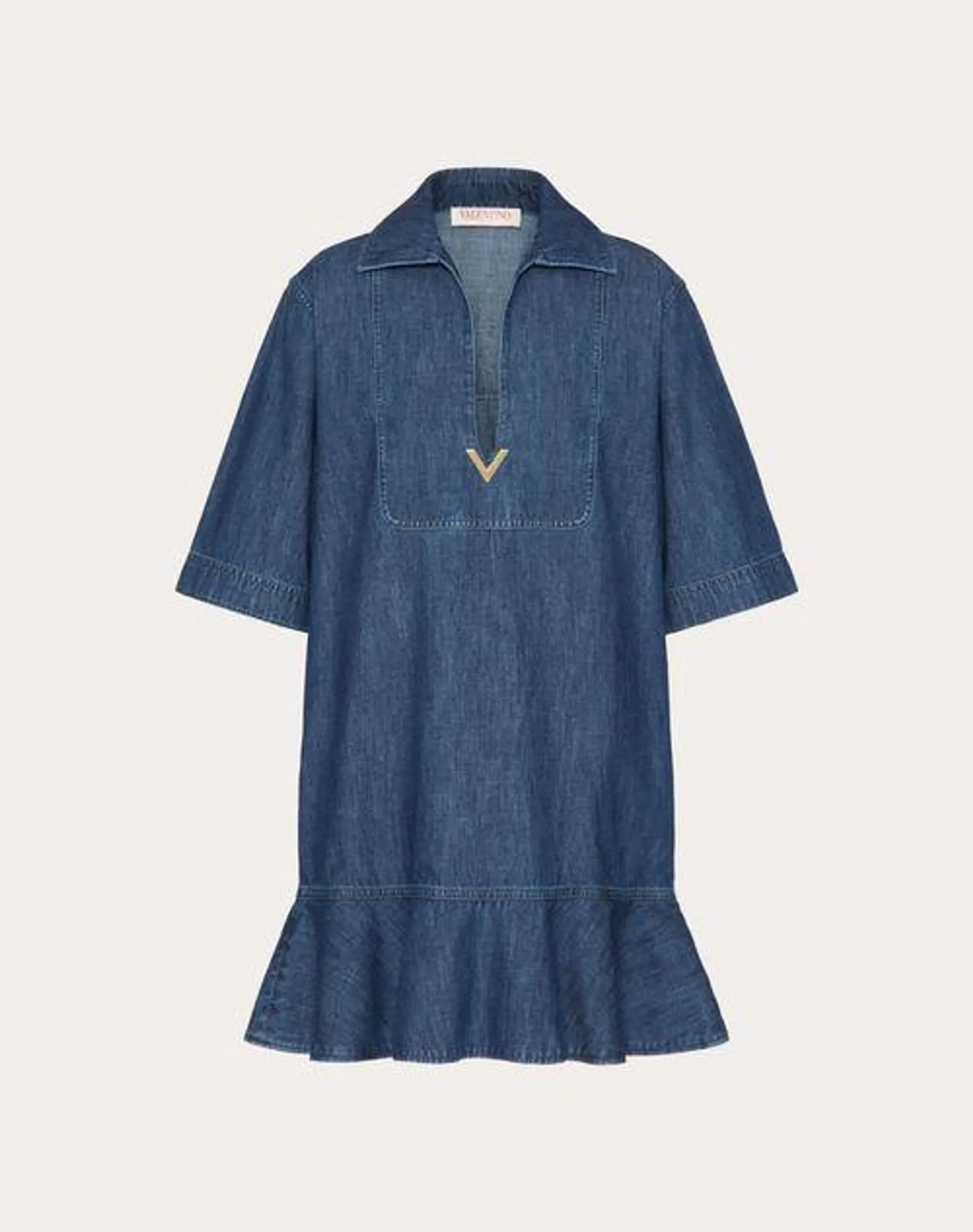 VESTIDO CORTO DE CHAMBRAY DENIM