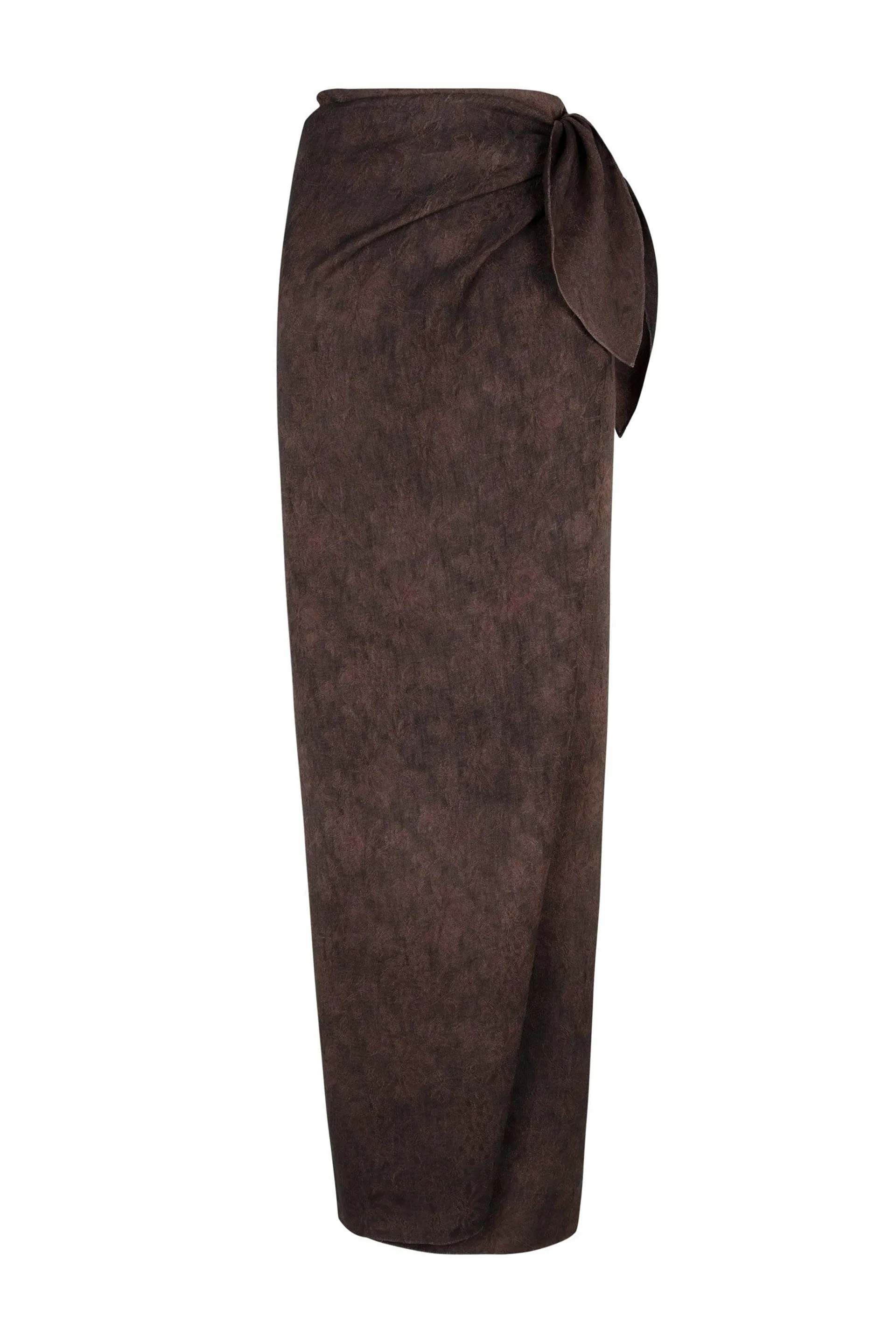 Malesia, burgundy jacquard wrap skirt