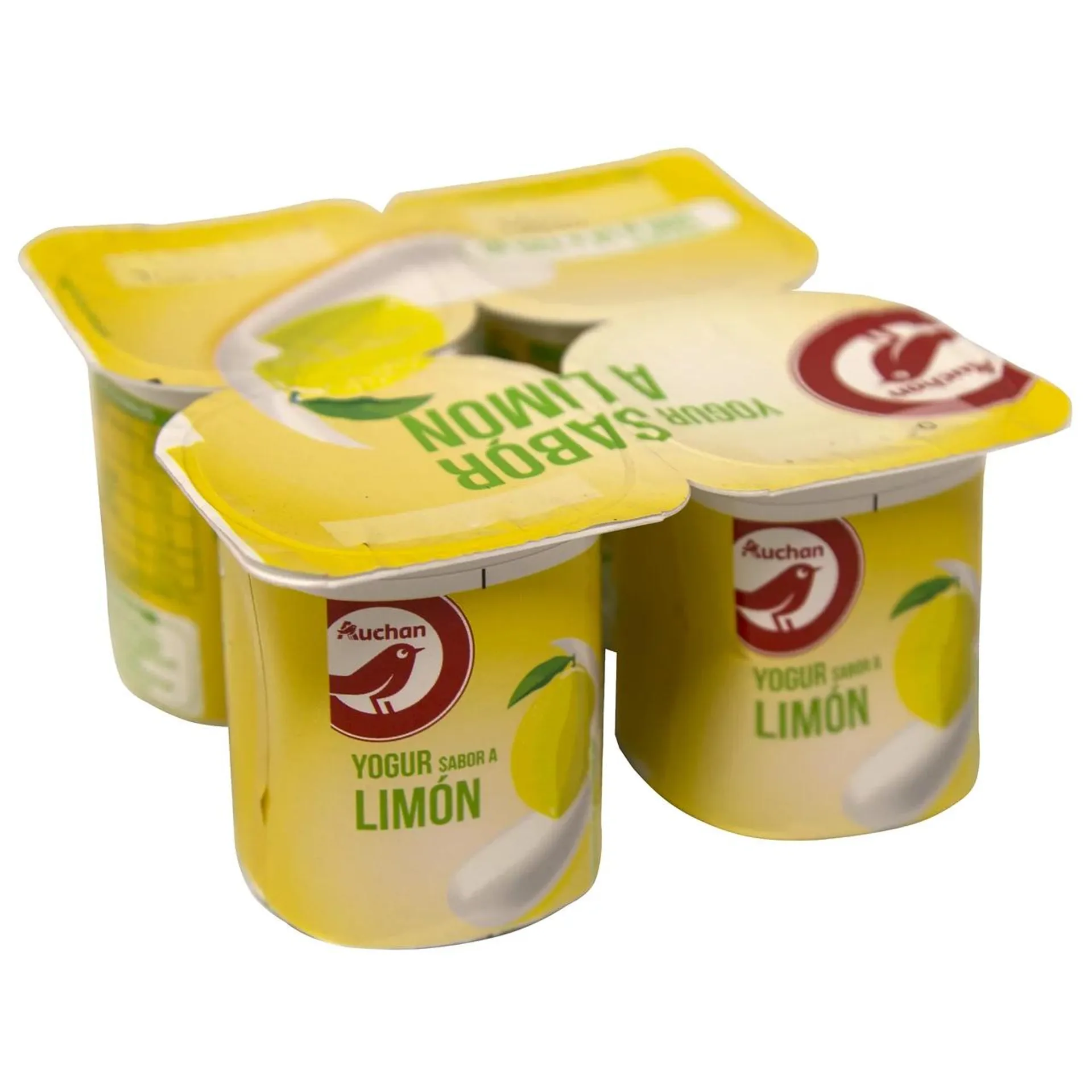 AUCHAN Yogur con sabor a limón 4 x 125 g. Producto Alcampo