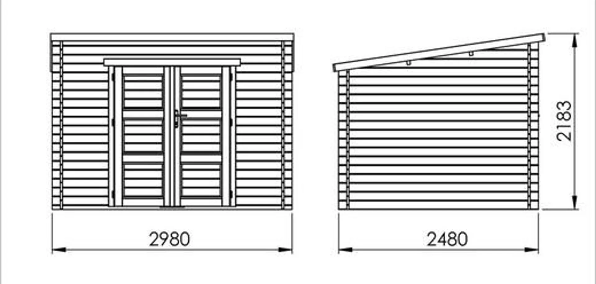 Cobertizo de madera Juno modern en varias dimensiones