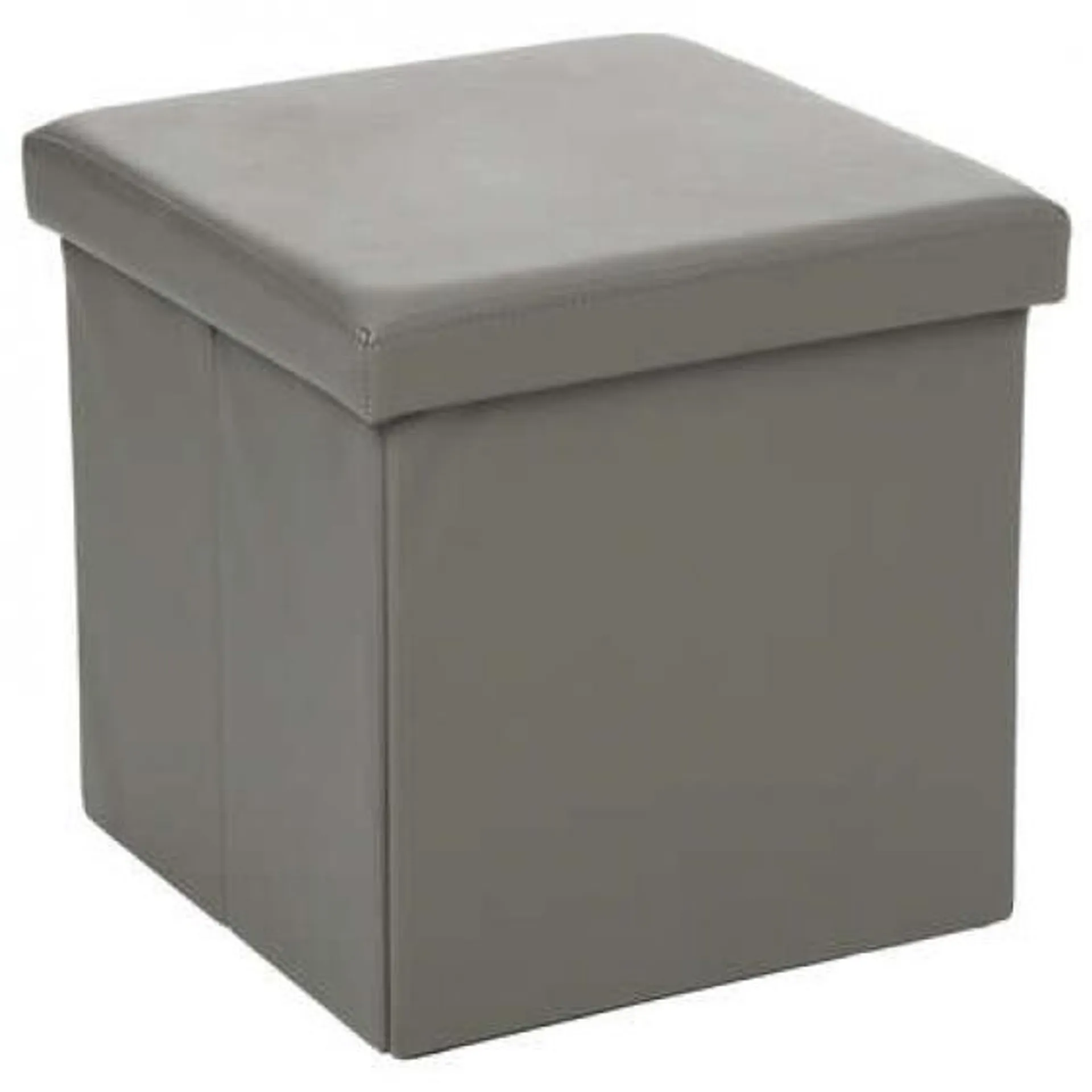 PUFF CUADRADO PLEGABLE PVC GRIS TOPO 38X38