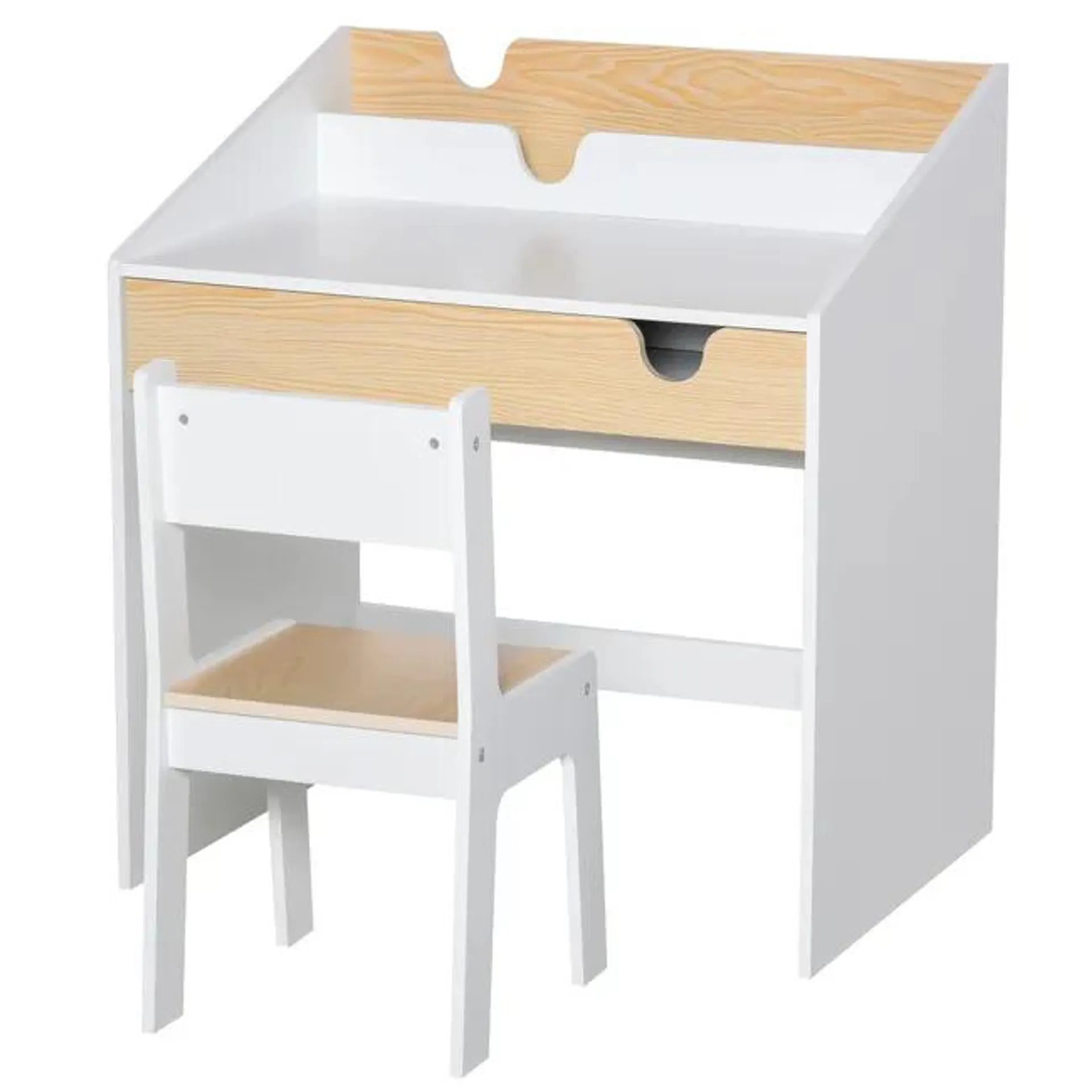 Escritorio para Niños HOMCOM MDF Blanco 70x50x75 cm 312-037