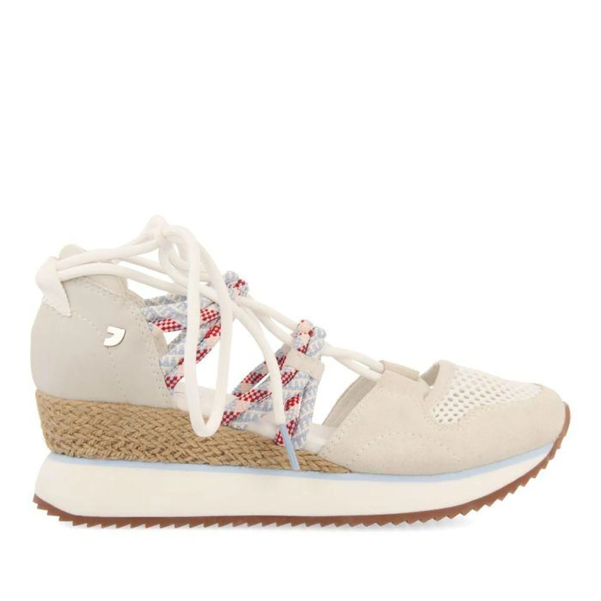 OFF-WHITE SPORTS SANDALS ESPADRILLE STYLE WITH WEDGE FOR WOMEN IONA