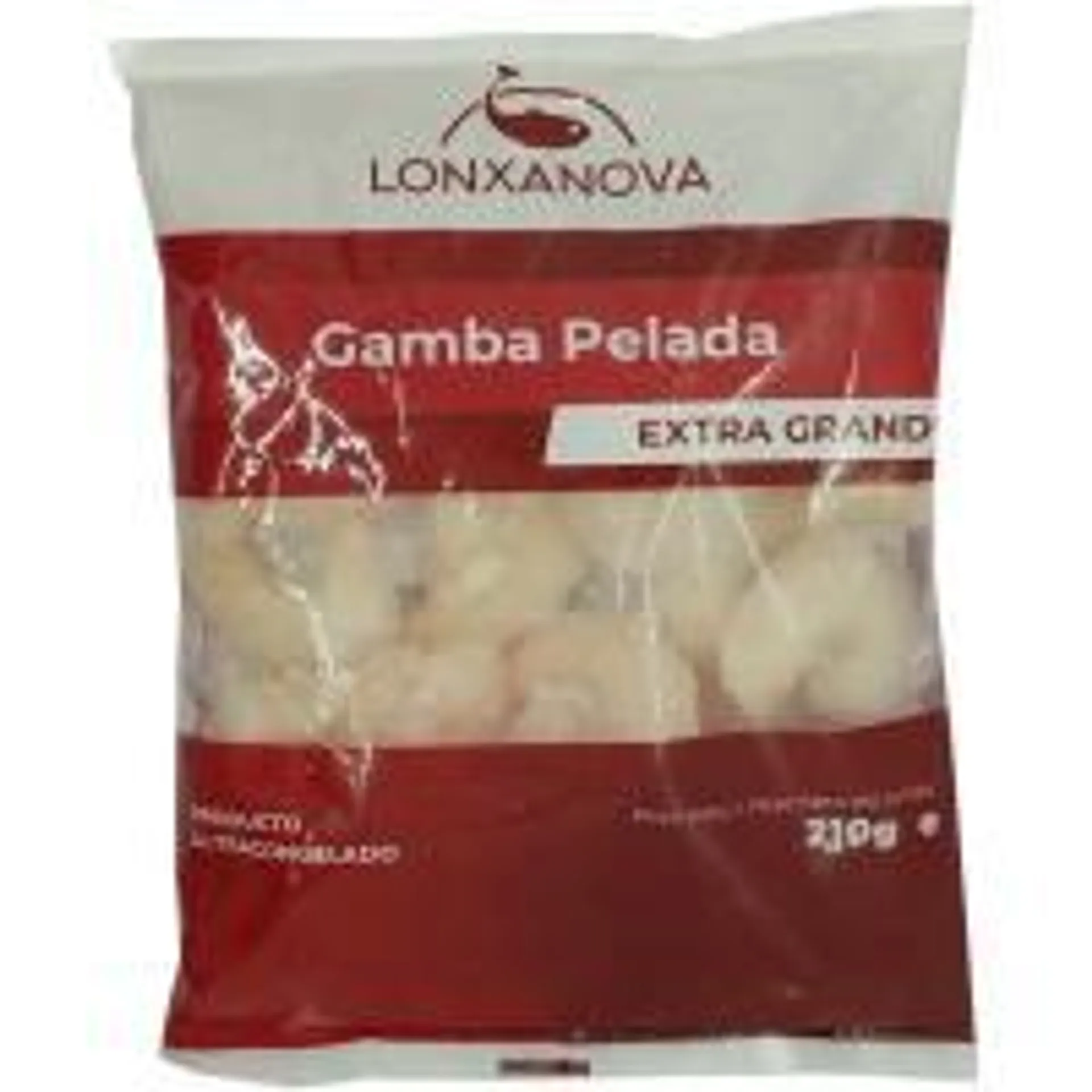 Gamba pelada grande LONXANOVA, bandeja 210 g