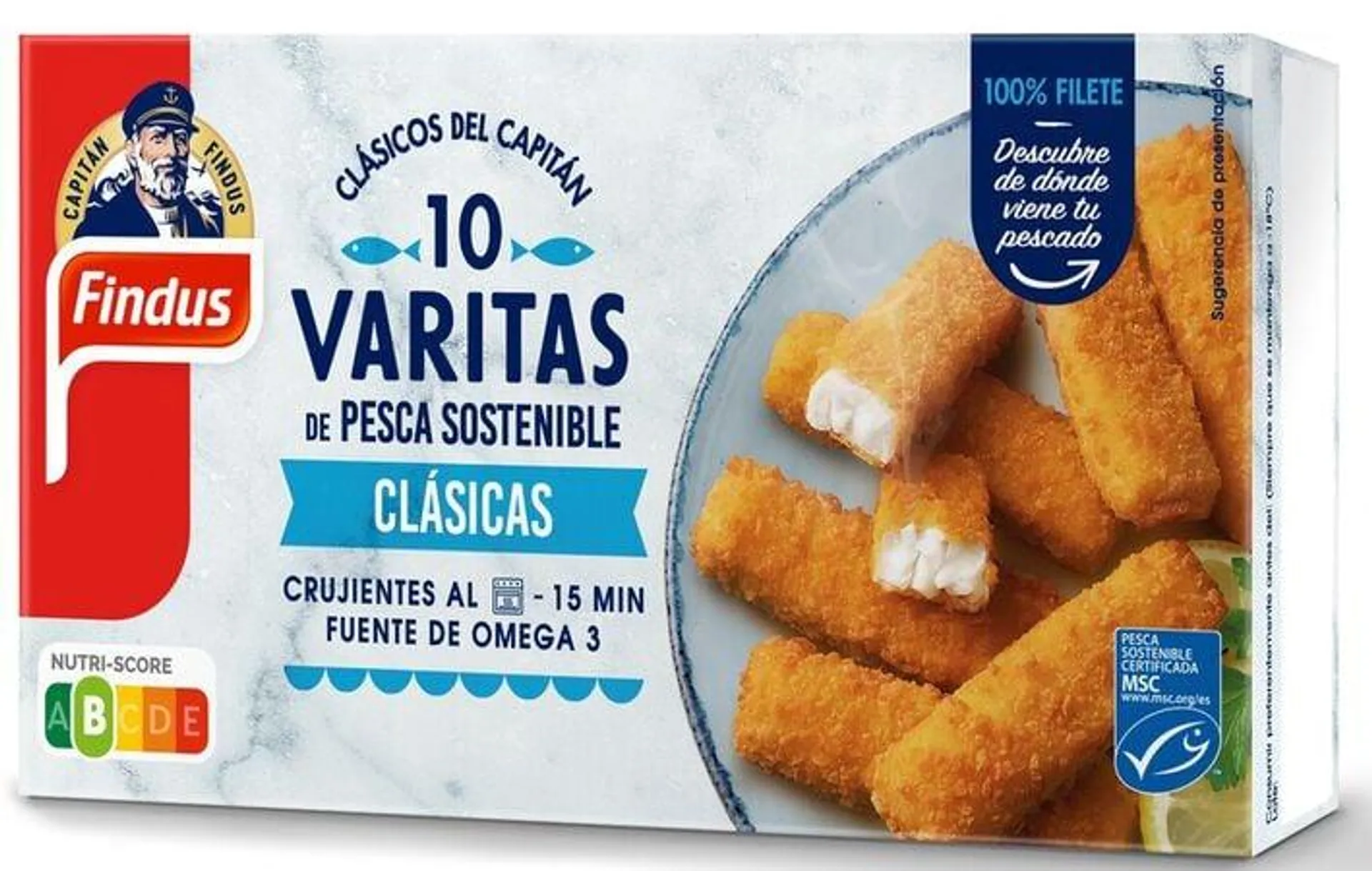 Varitas pesca sostenible Findus clásicas crujientes 280g