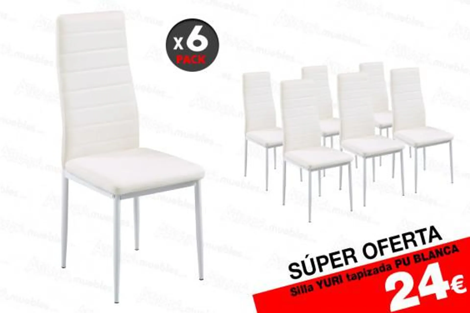 6 sillas salón YURI Blanco 24 €/u.