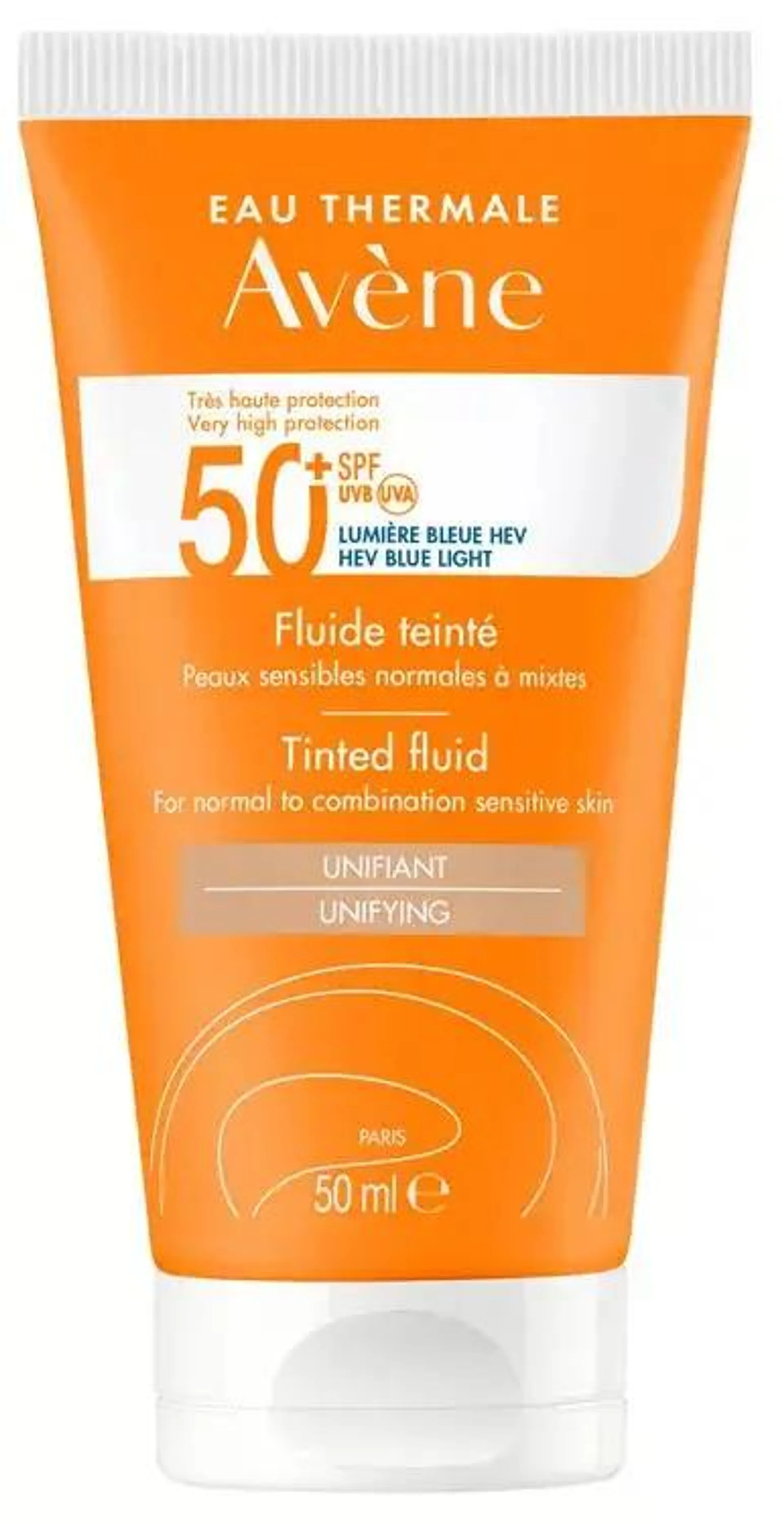 Avène Fluido Solar con Color Pieles Sensibles Normales a Mixtas SPF50+ 50 ml