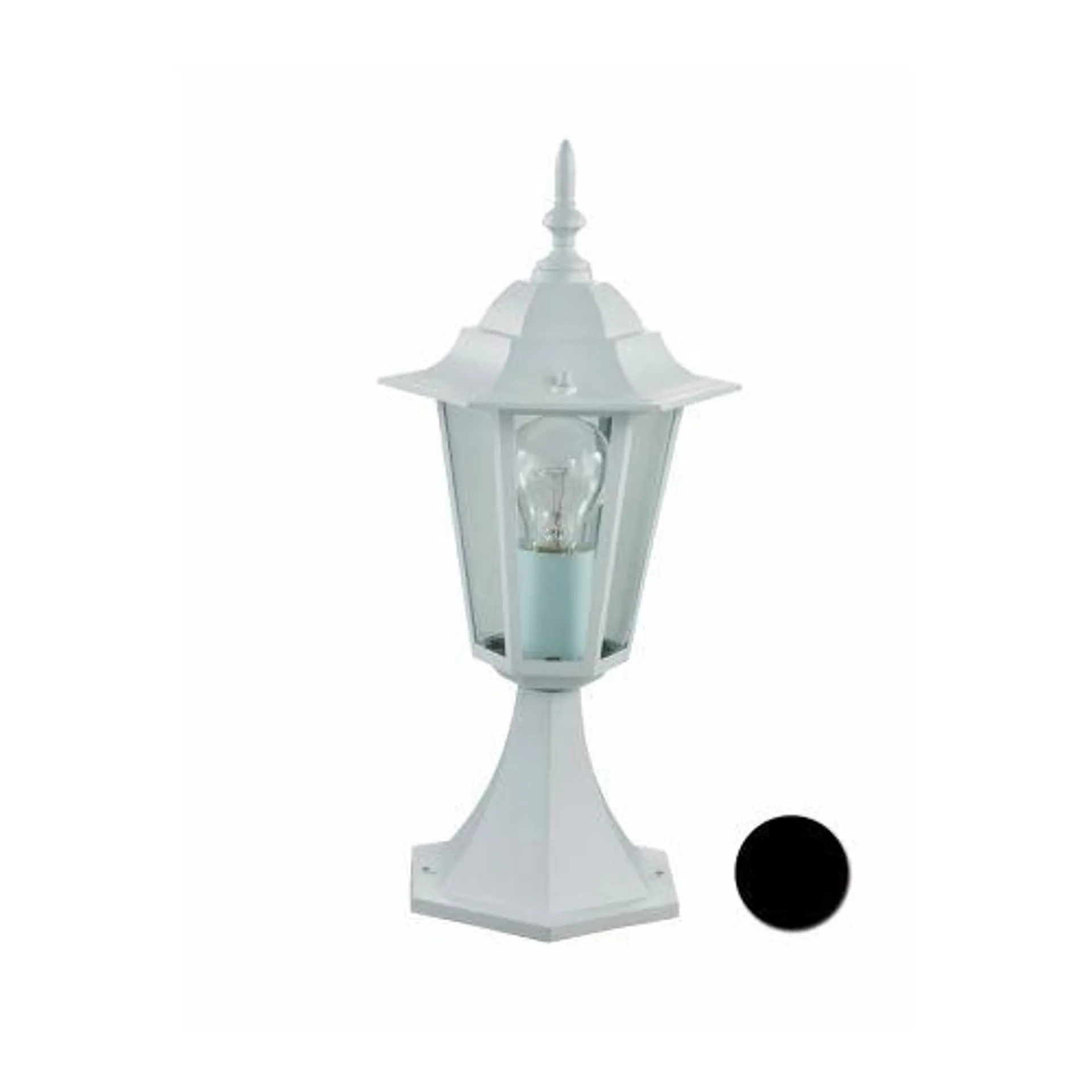 Farol jardin sobremuro e27 60w metal blanco luxform