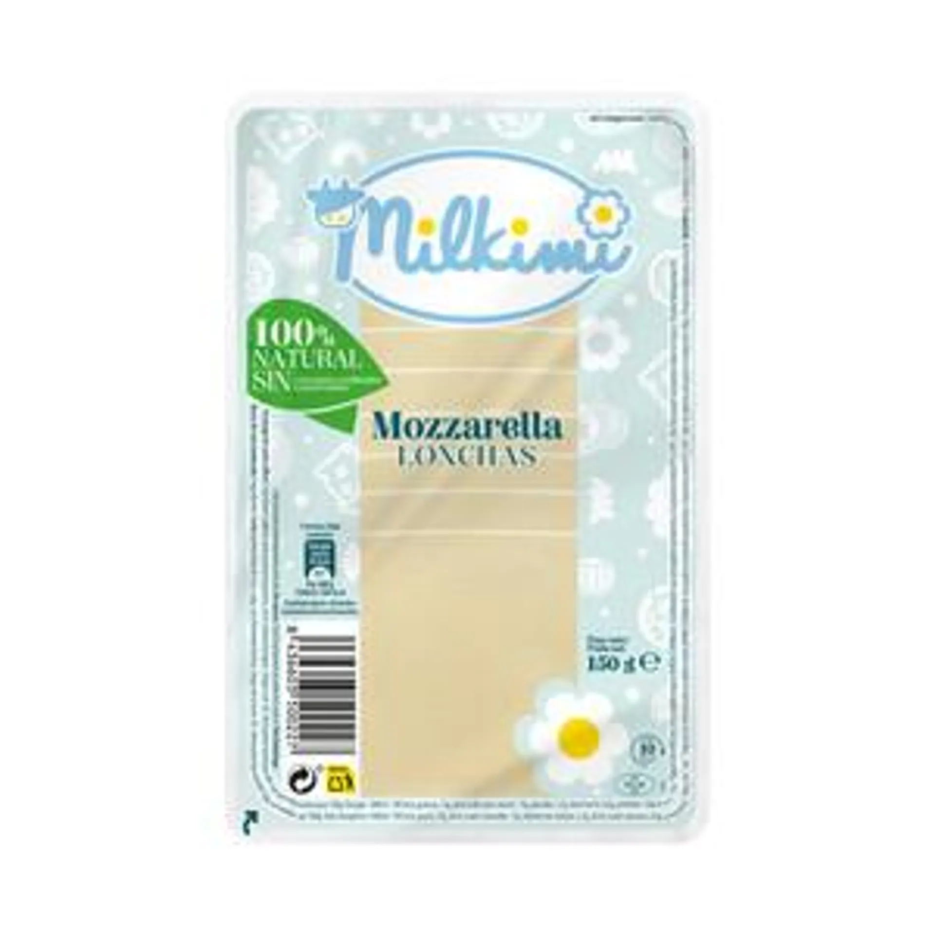 QUESO LONCHAS MOZZARELLA 150G