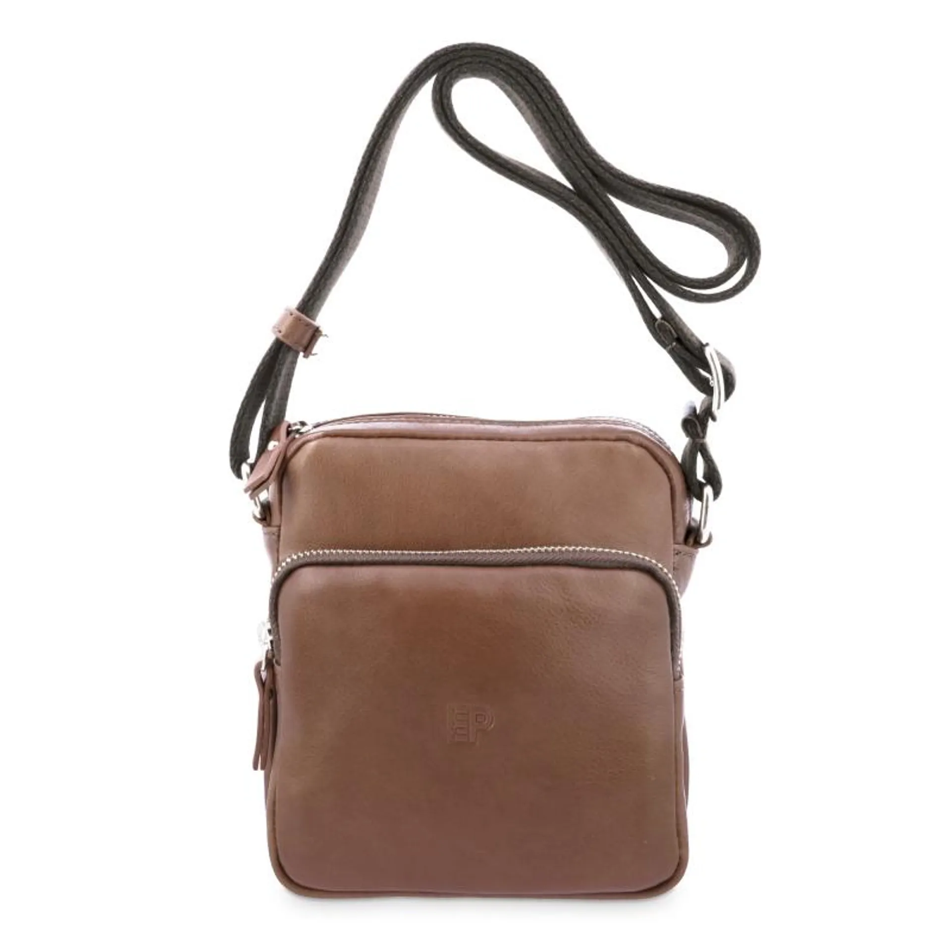 Bolso Bandolera pequeño hombre en piel vacuno color cuero - Apache