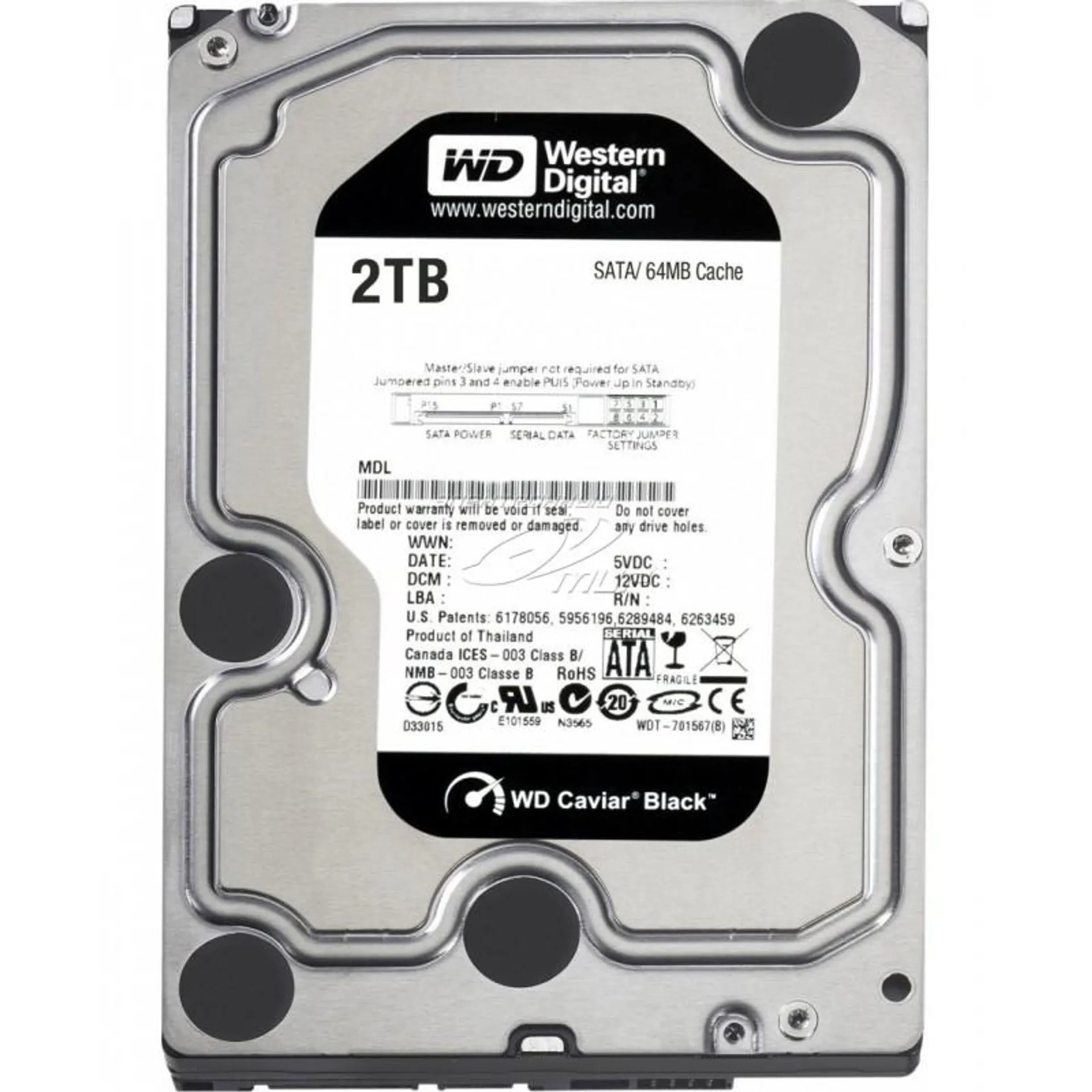 DISCO DURO 3.5" WESTERN DIGITAL 2TB SATA3 7200RPM BLACK