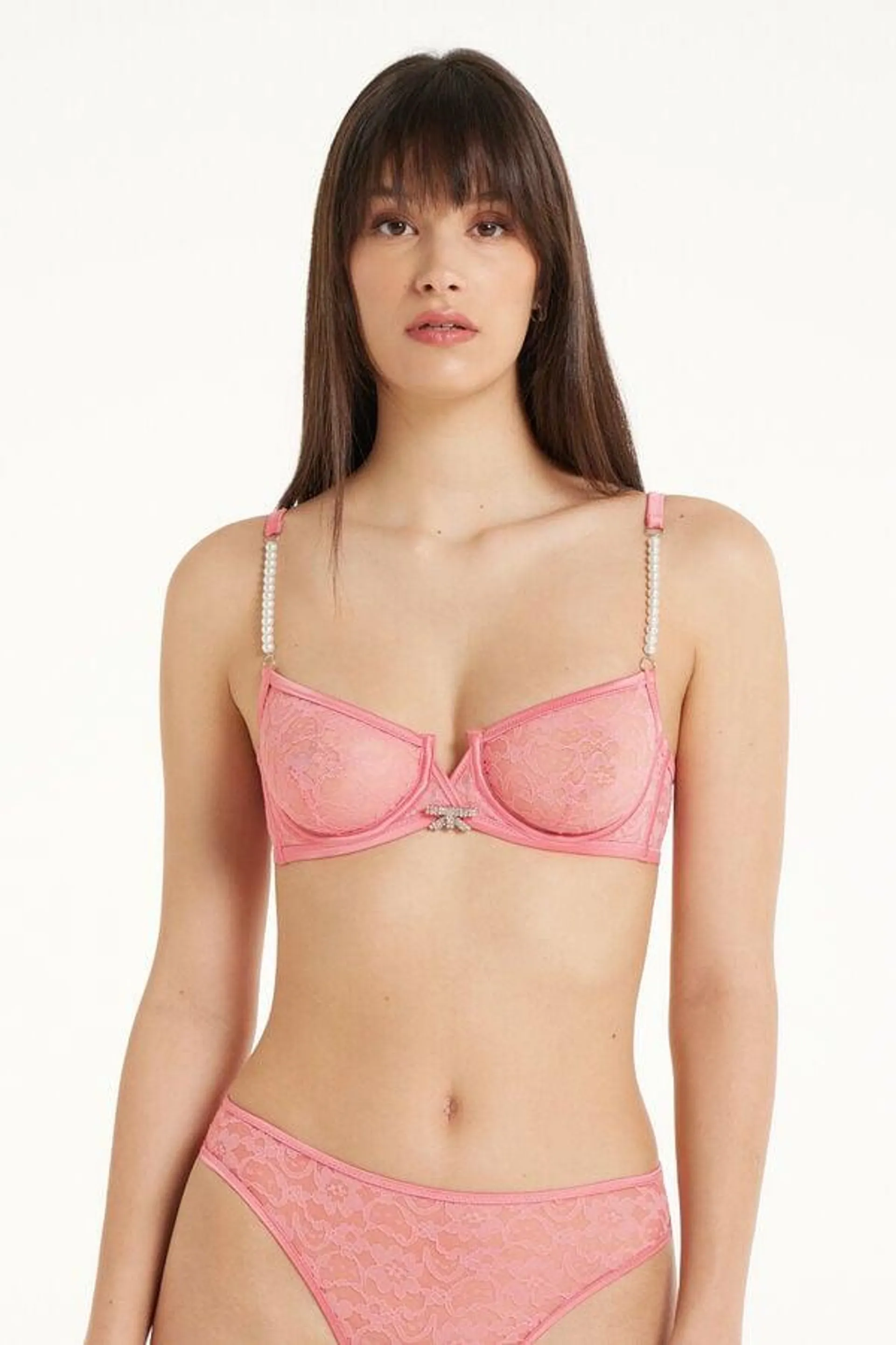 Sujetador Balconette Paris Pearl Pink Lace