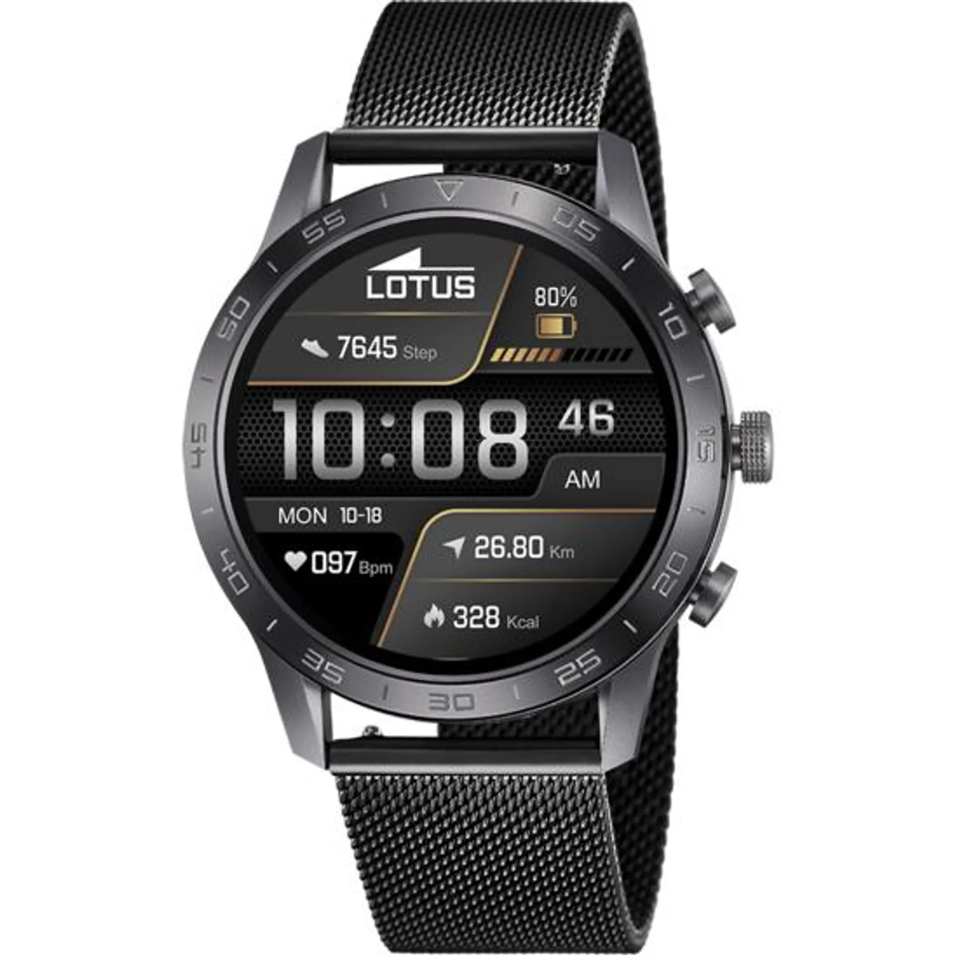 SMARTWATCH LOTUS 50048/1 NEGRO CORREA DE ACERO INOXIDABLE 316L, FUNCIÓN LLAMADAS, BLUETOOTH, HOMBRE