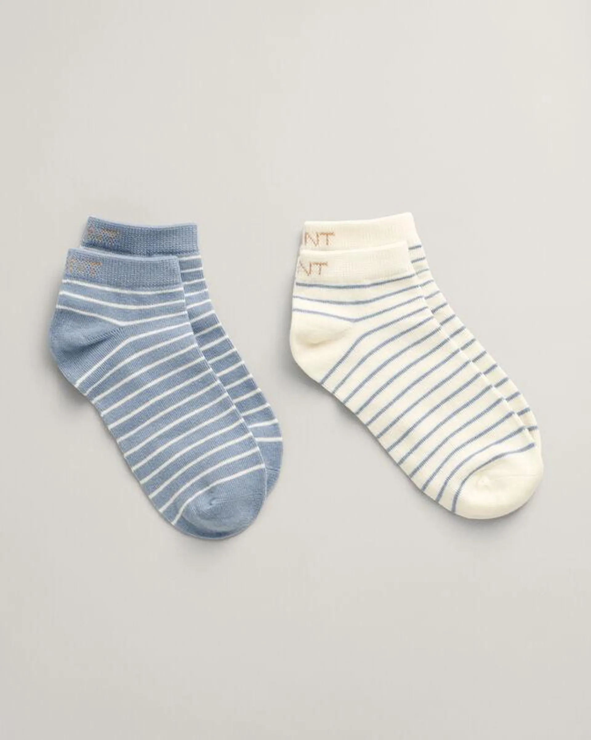 Paquete de dos pares de calcetines tobilleros de raya bretona