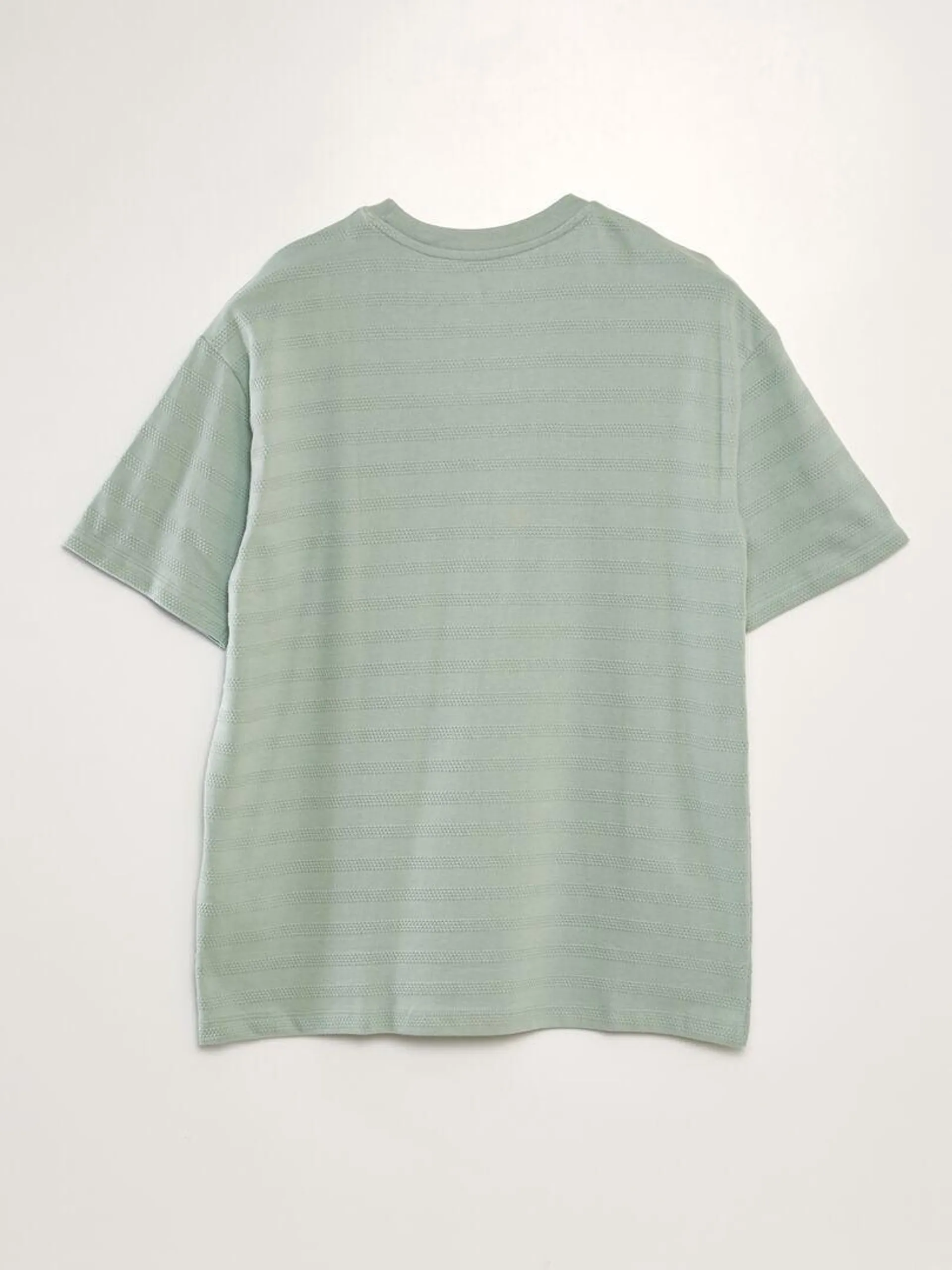 Camiseta de algodón con textura - VERDE