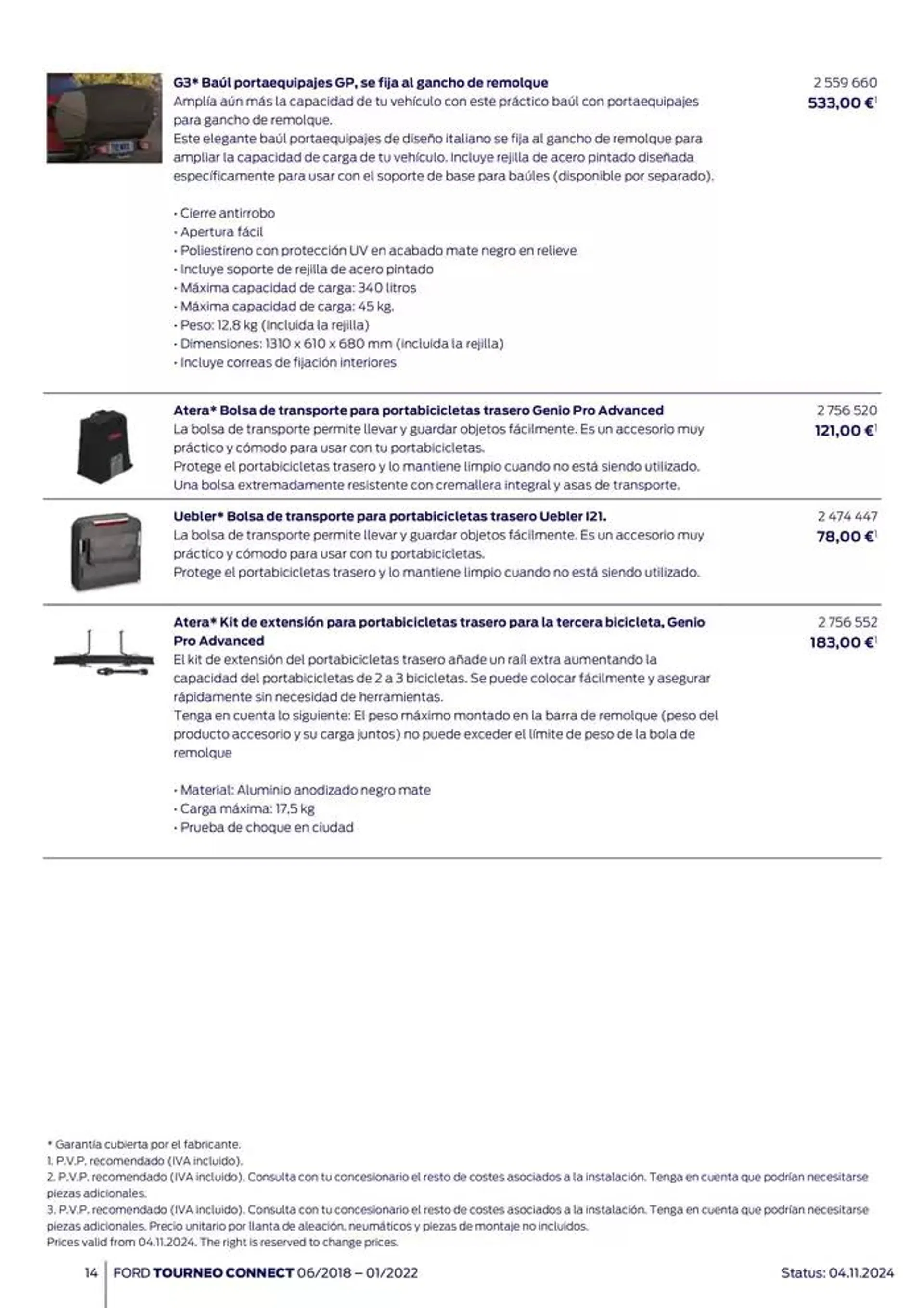 Catálogo de Ford de accesorios Tourneo Connect 13 de noviembre al 13 de noviembre 2025 - Página 14