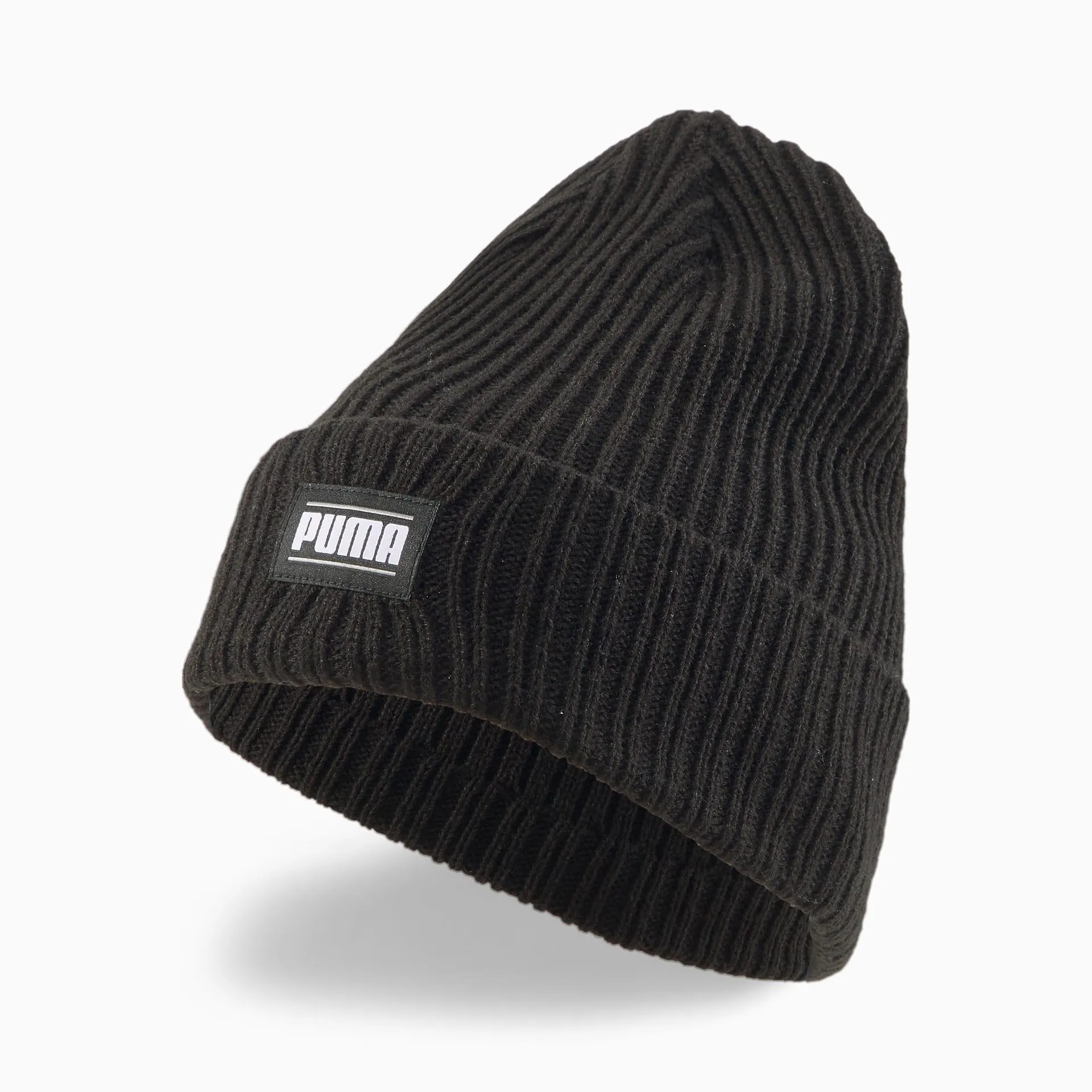 Classic geribbelde beanie met omslag