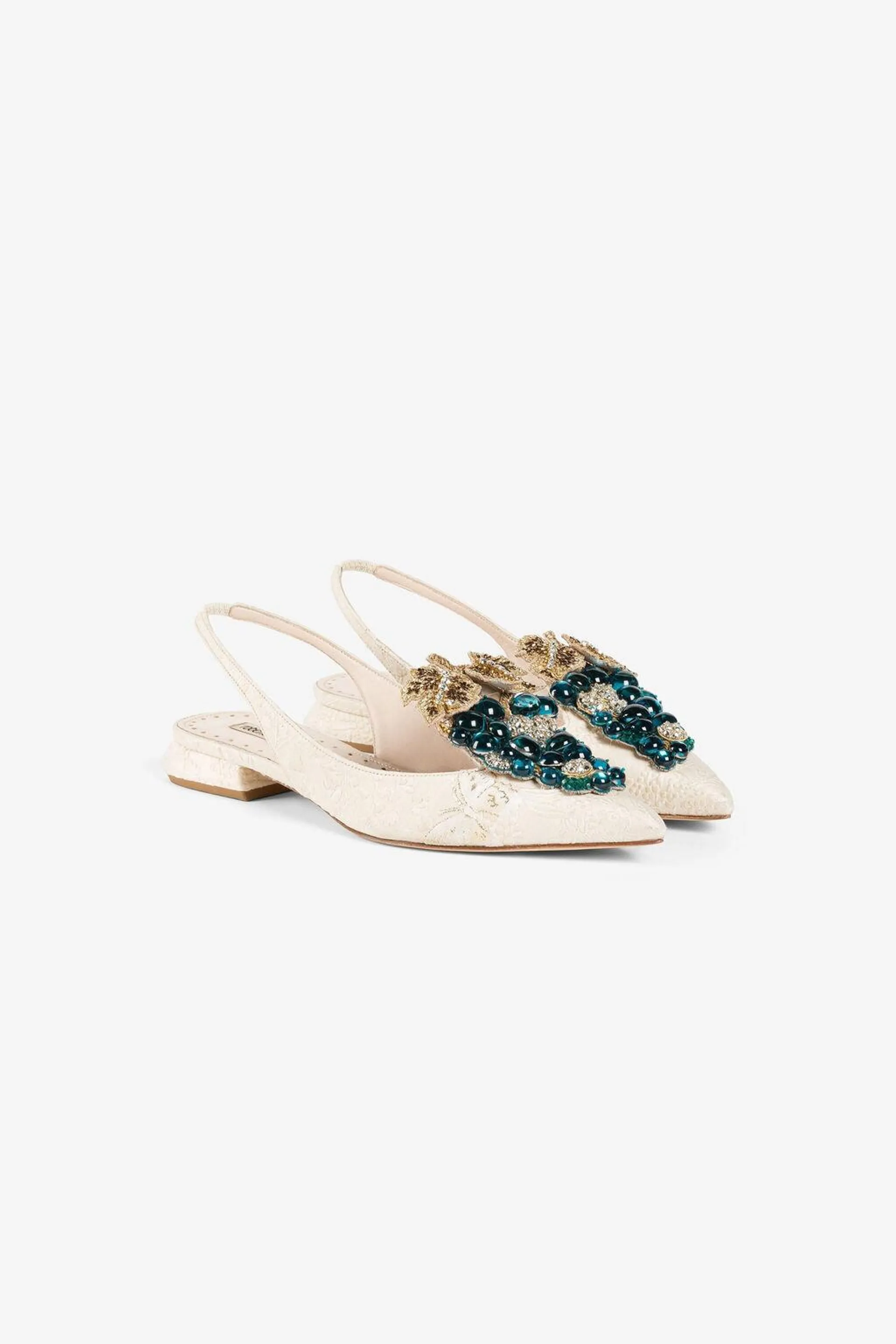 Le Pettegole Grape-Embellished Slingback Pumps