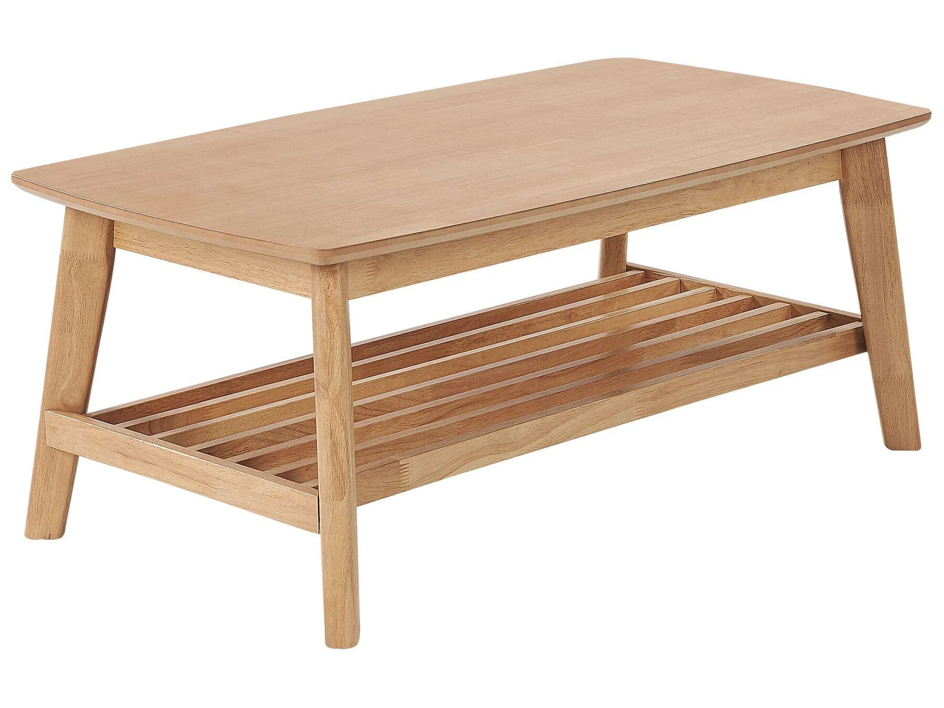 Mesa de centro de madera de caucho clara 100 x 55 cm TULARE