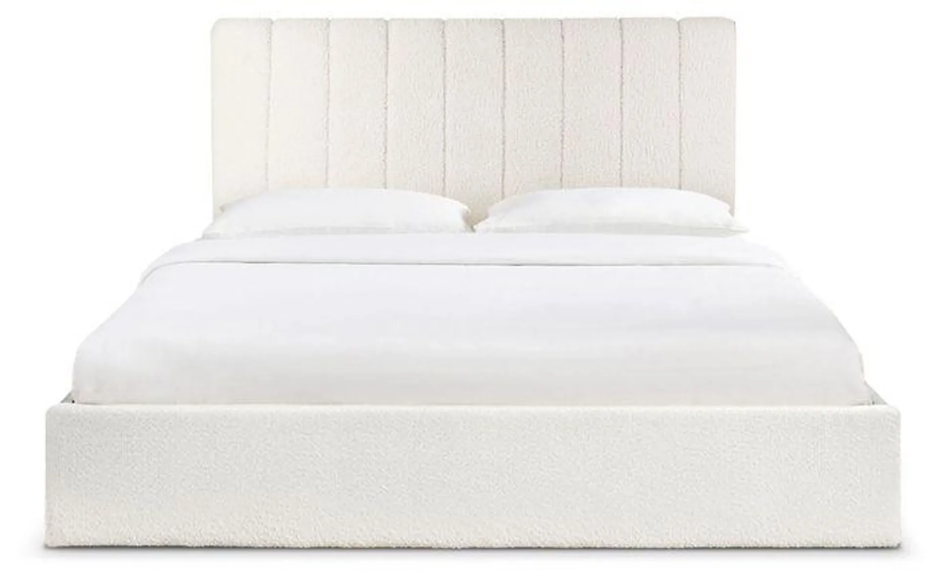 Cama canapé con cabecero 180 cm Songe tela efecto borrego Beige