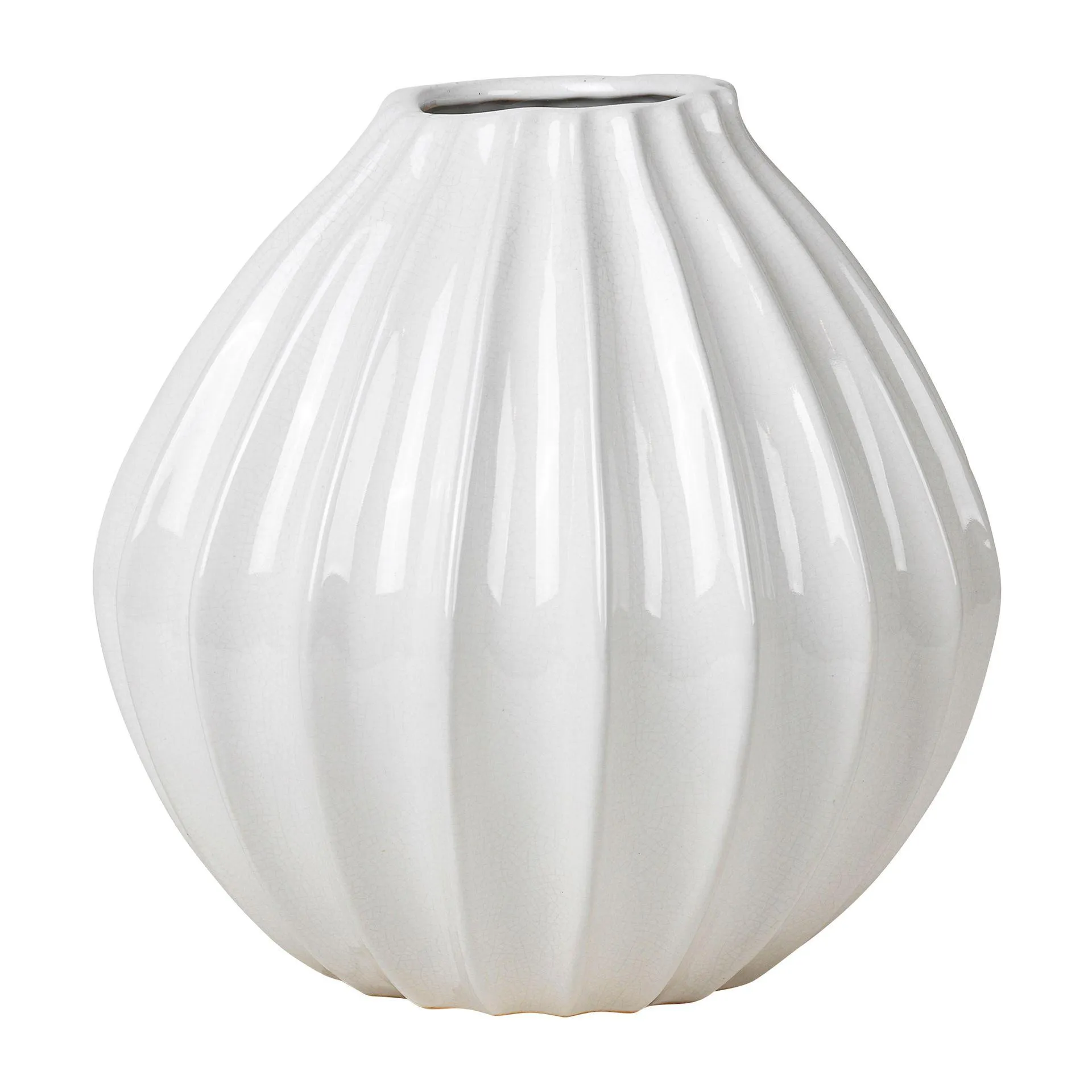 Wide vase ivory 30 cm