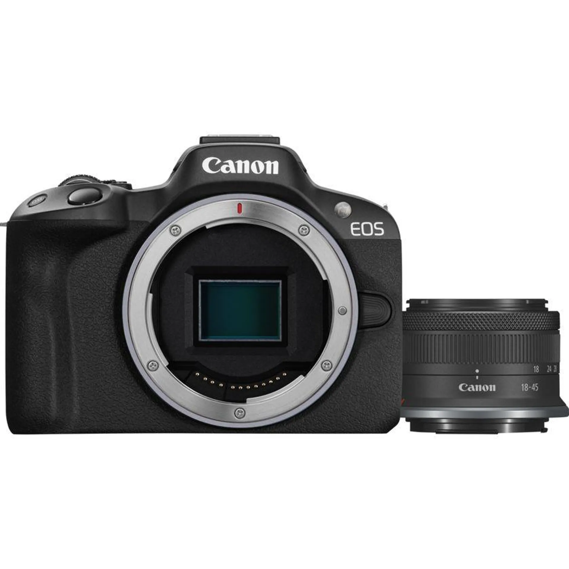 Cámara mirrorless Canon EOS R50 en negro + objetivo RF-S 18-45mm F4.5-6.3 IS STM