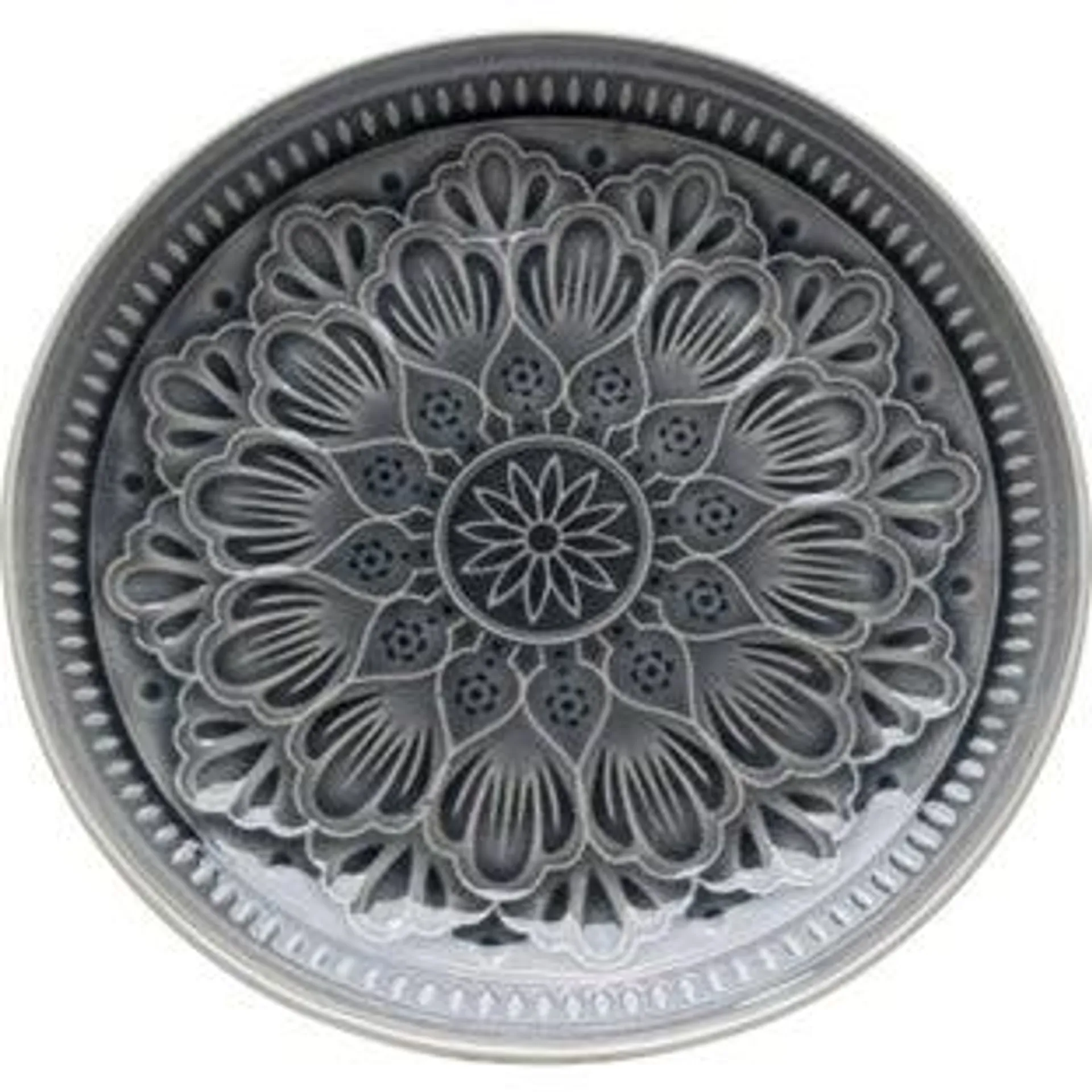 Plato Sicilia Mandala gris Ø27cm