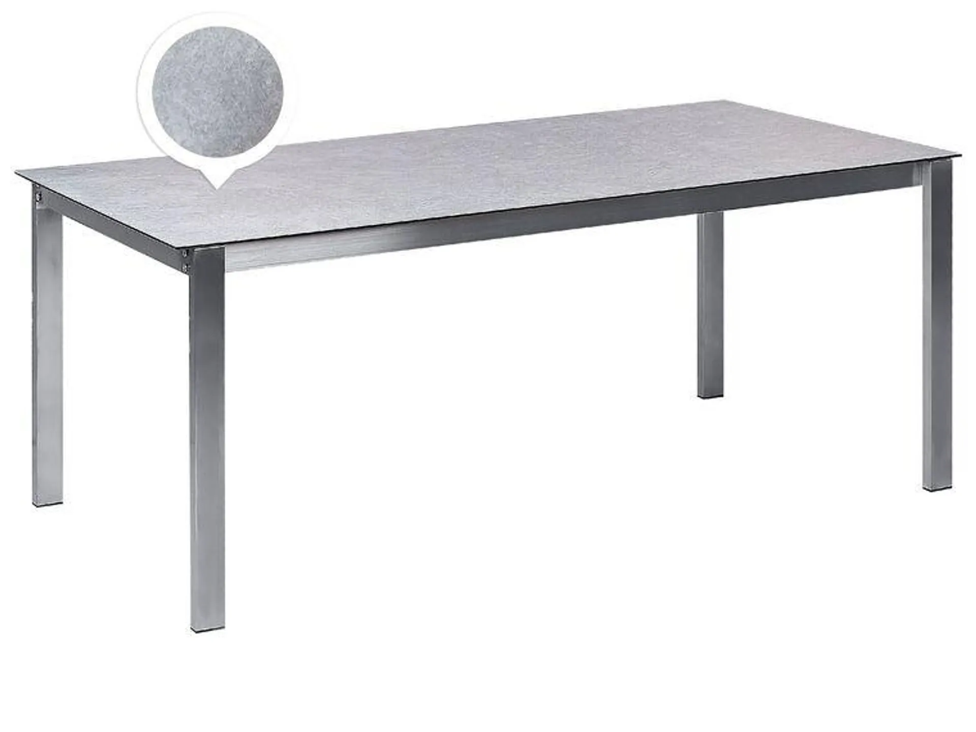 Mesa de comedor para jardín con tapa de cristal gris 180 x 90 cm COSOLETO