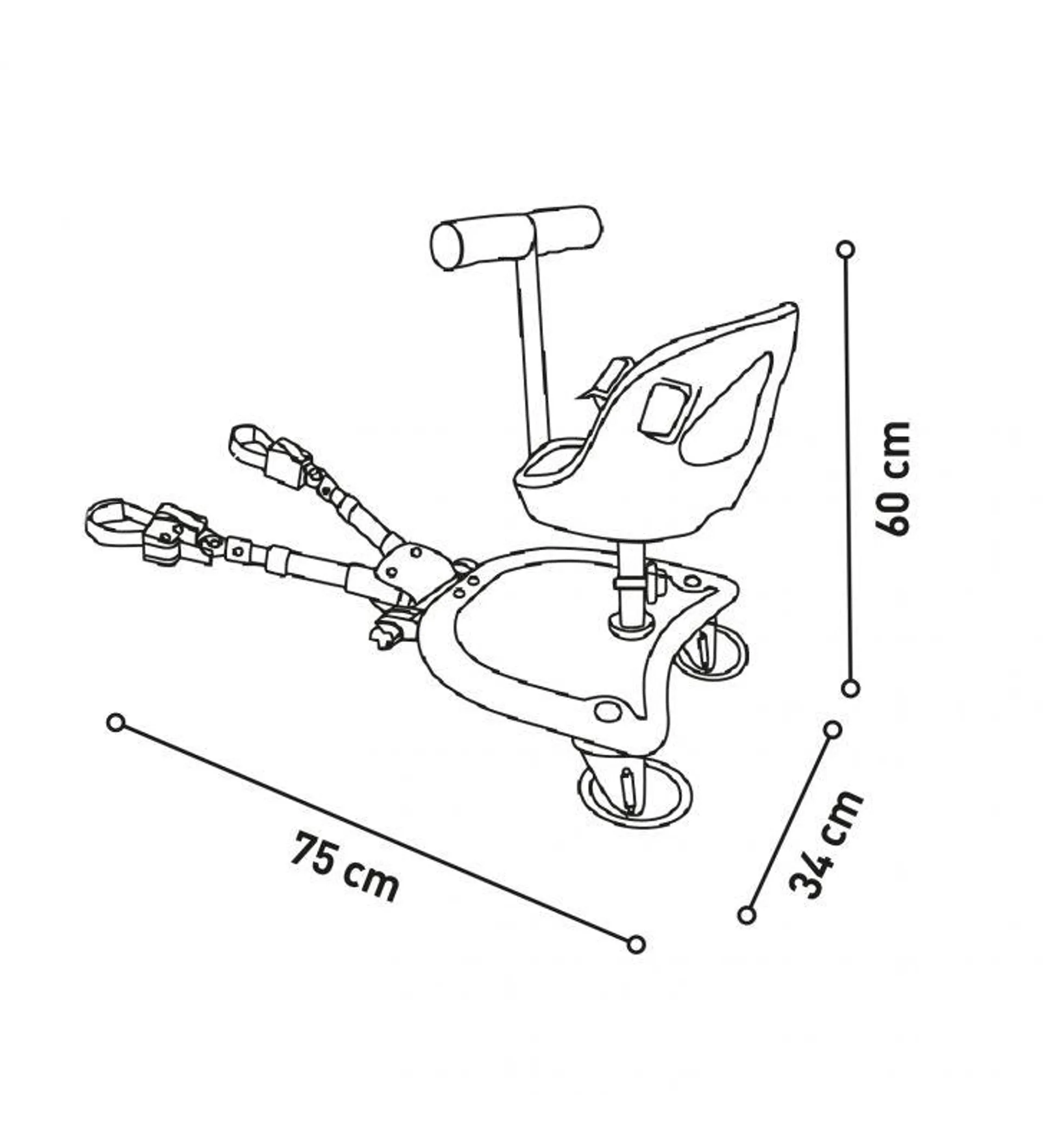 Patinete con Asiento Buggy Board para Silla de paseo