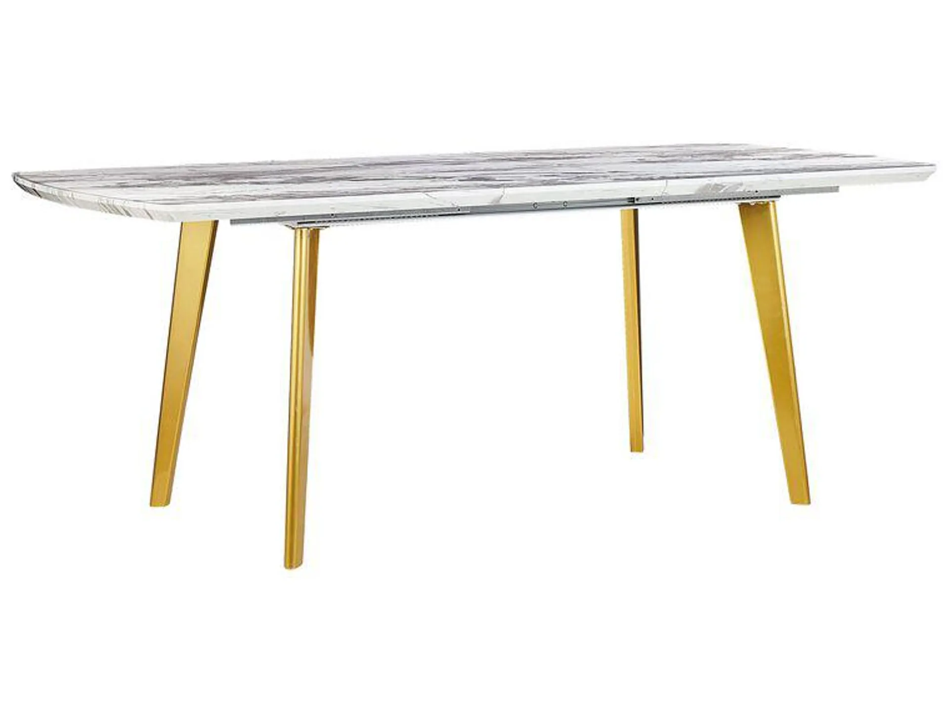 Mesa de comedor extensible blanco/dorado 160/200 x 90 cm MOSBY