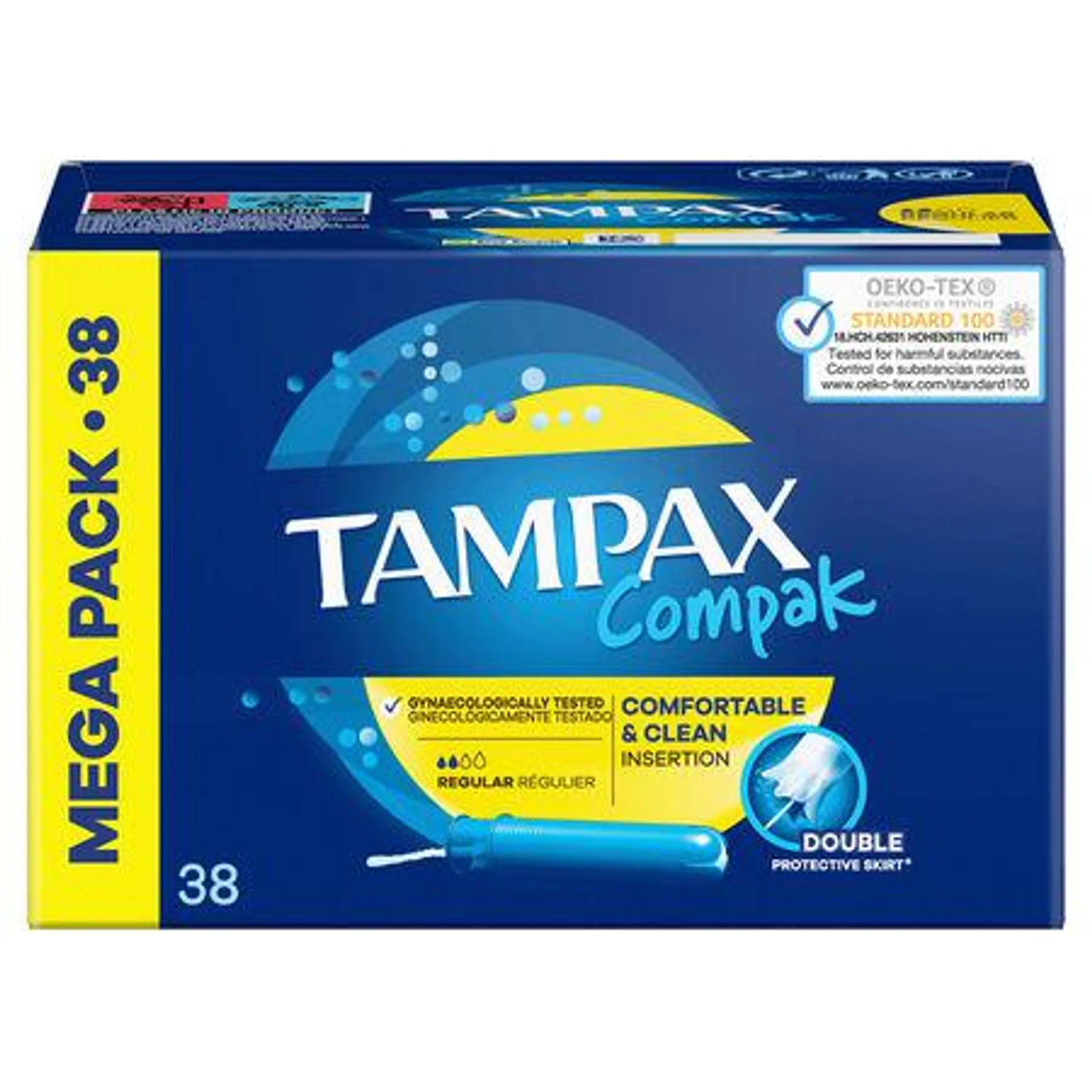 Tampón con aplicador Tampax Compak 38 uds regular