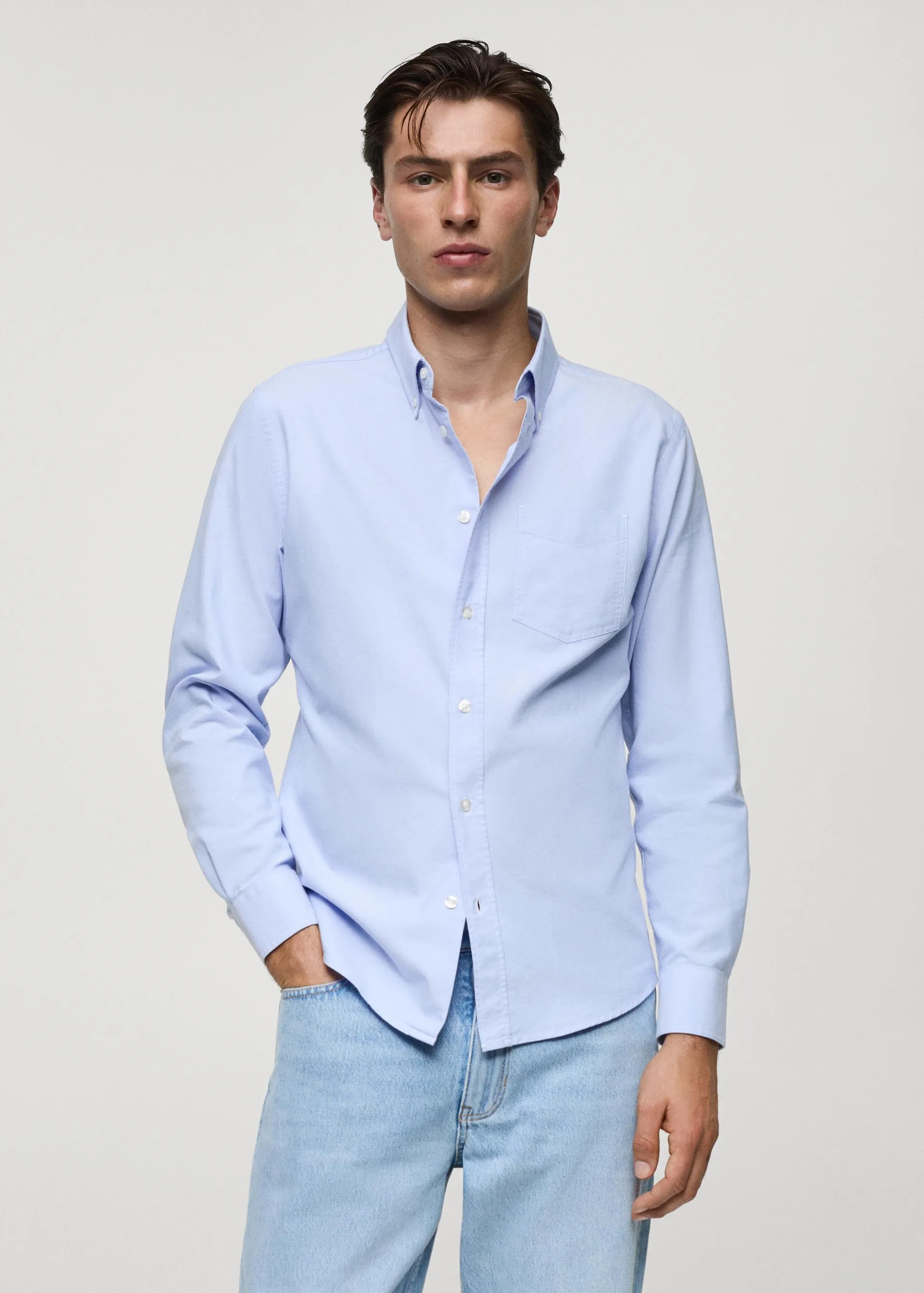 Camisa regular fit Oxford algodón