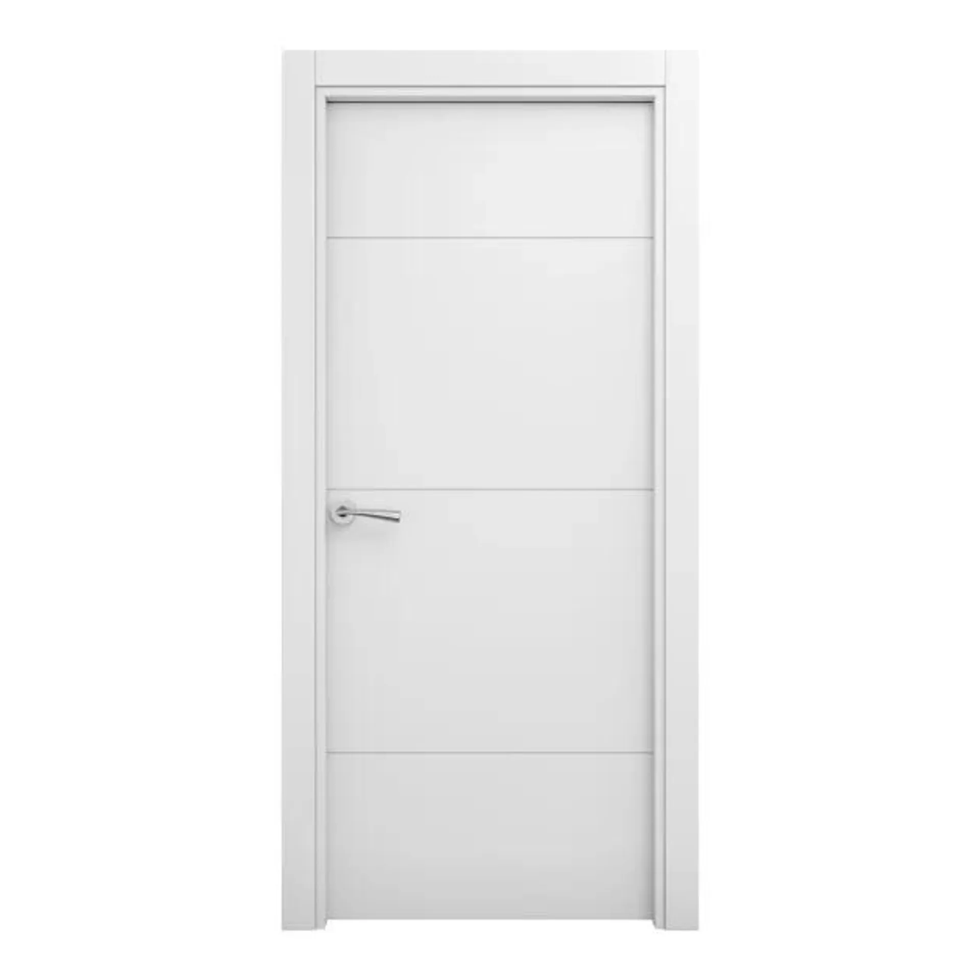 Puerta maciza Carys lacada blanca 82,5 cm derecha